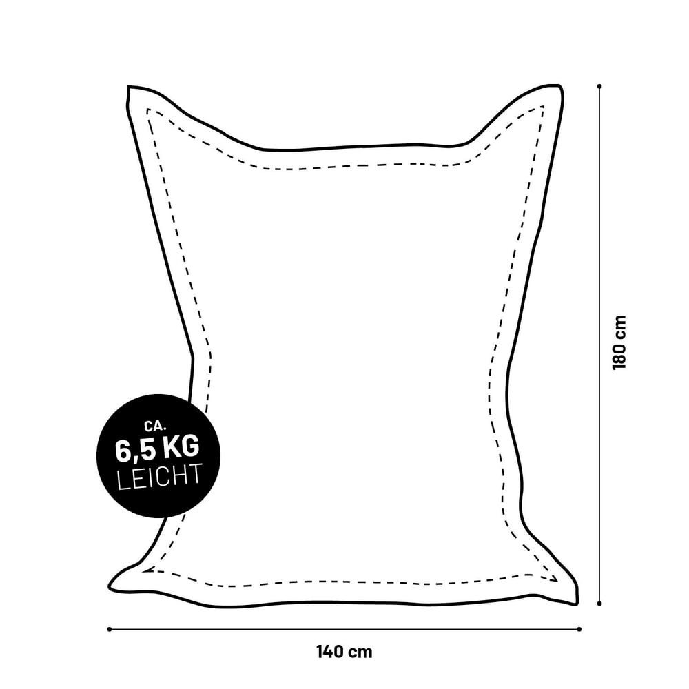 Lumaland Sitzsack XXL Bean Bag Riesen-Sitzkissen 380L 140x180cm Special Edition, Wasserfester Indoor & Outdoor BeanBag mit EPS-Perlen