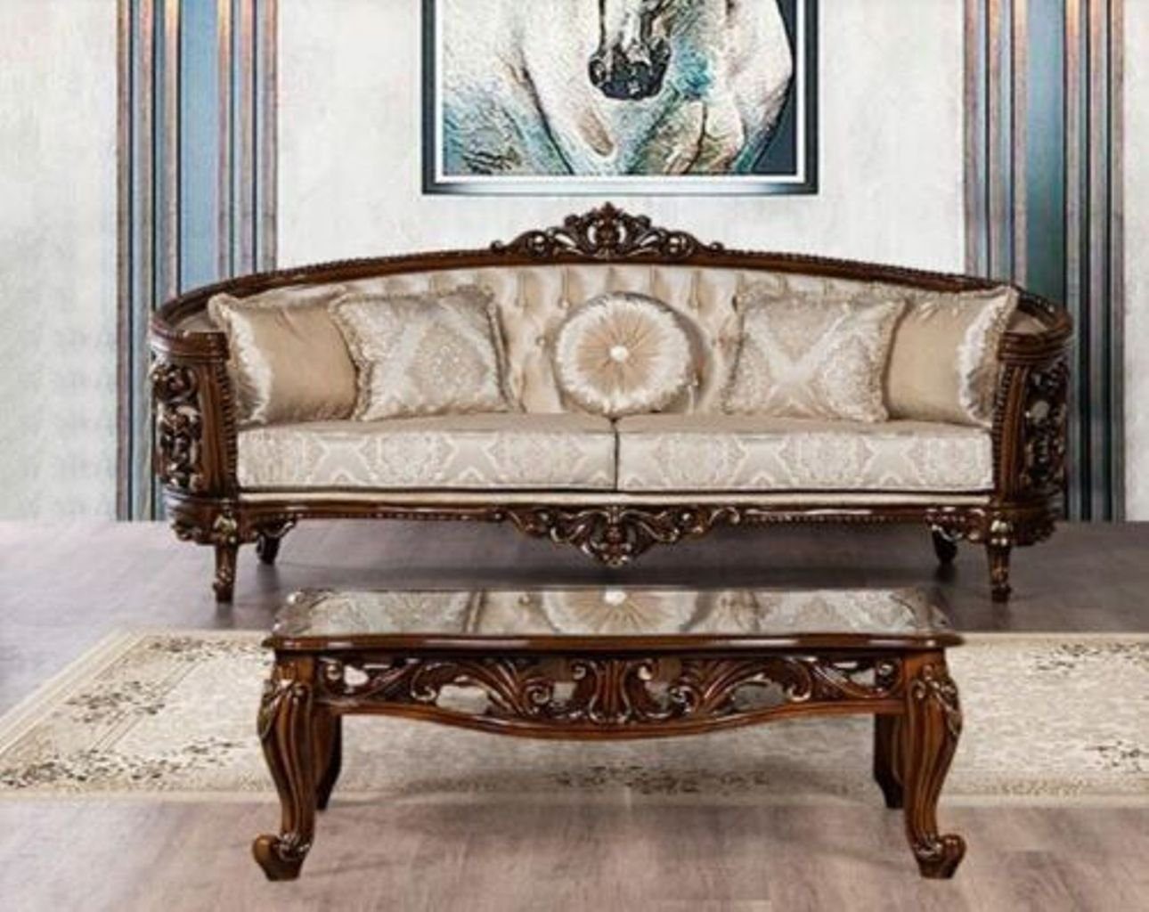 JVmoebel 3-Sitzer, Dreisitzer Sofa 3 Sitz Klassische Möbel Stil Barock Rokoko Luxus Neu