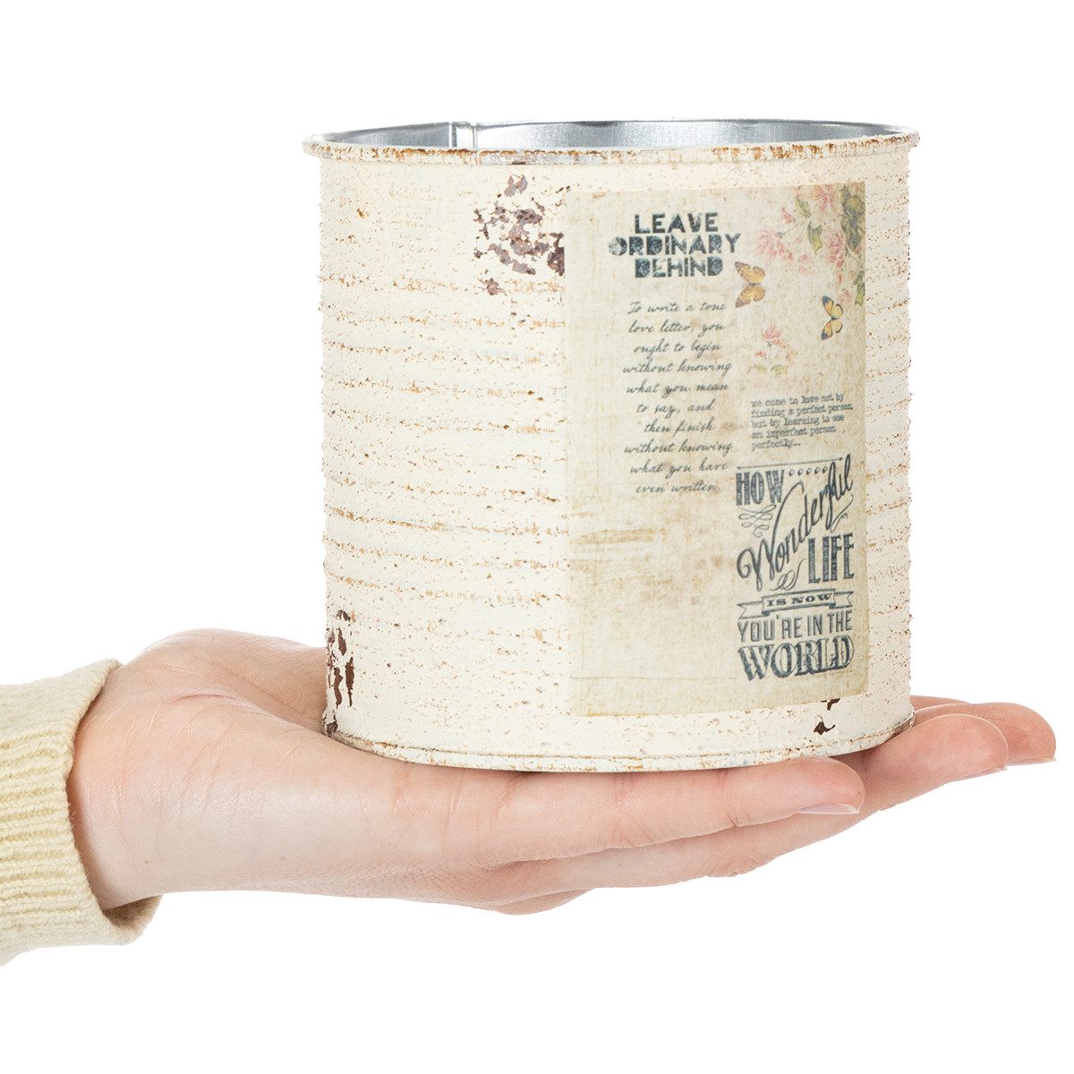 Florists Products Übertopf Shabby Chic Blumentopf Metall Deko Vintage nostalgisch