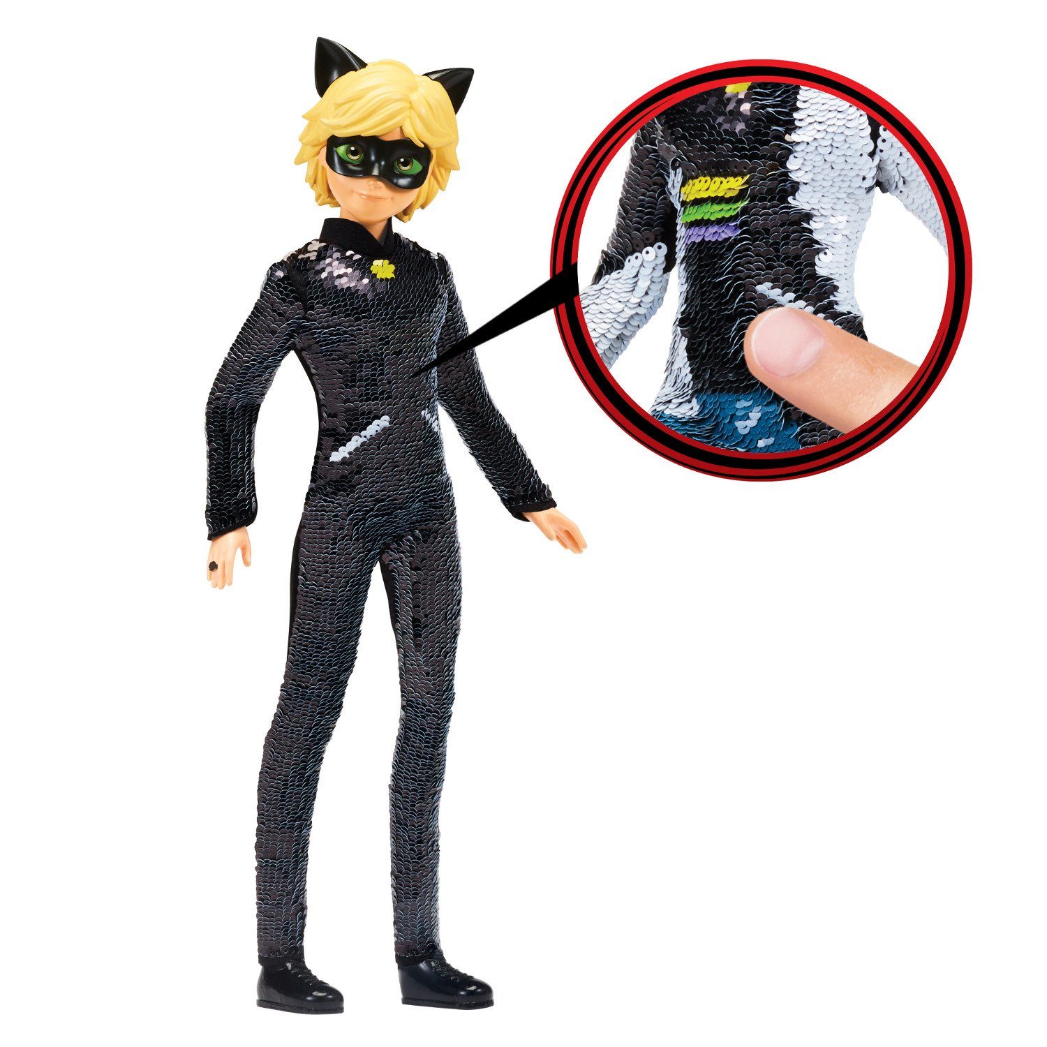 Schwarze Katze Puppe Miraculous Toys Adrien Playmates 50195, Anziehpuppe Flip