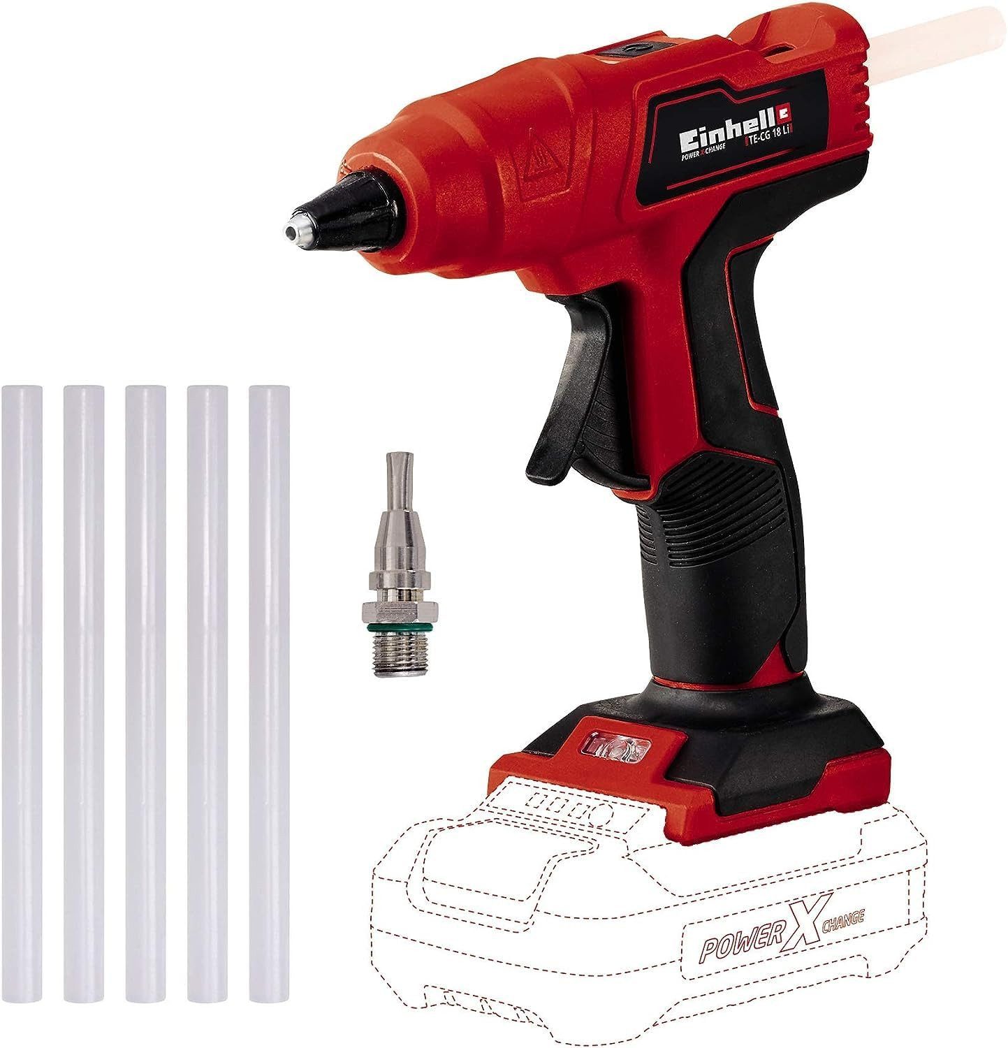 Einhell Heißklebepistole Akku-Heißklebepistole TE-CG 18 Li - mit Akku 2,5 Ah, Ladegerät