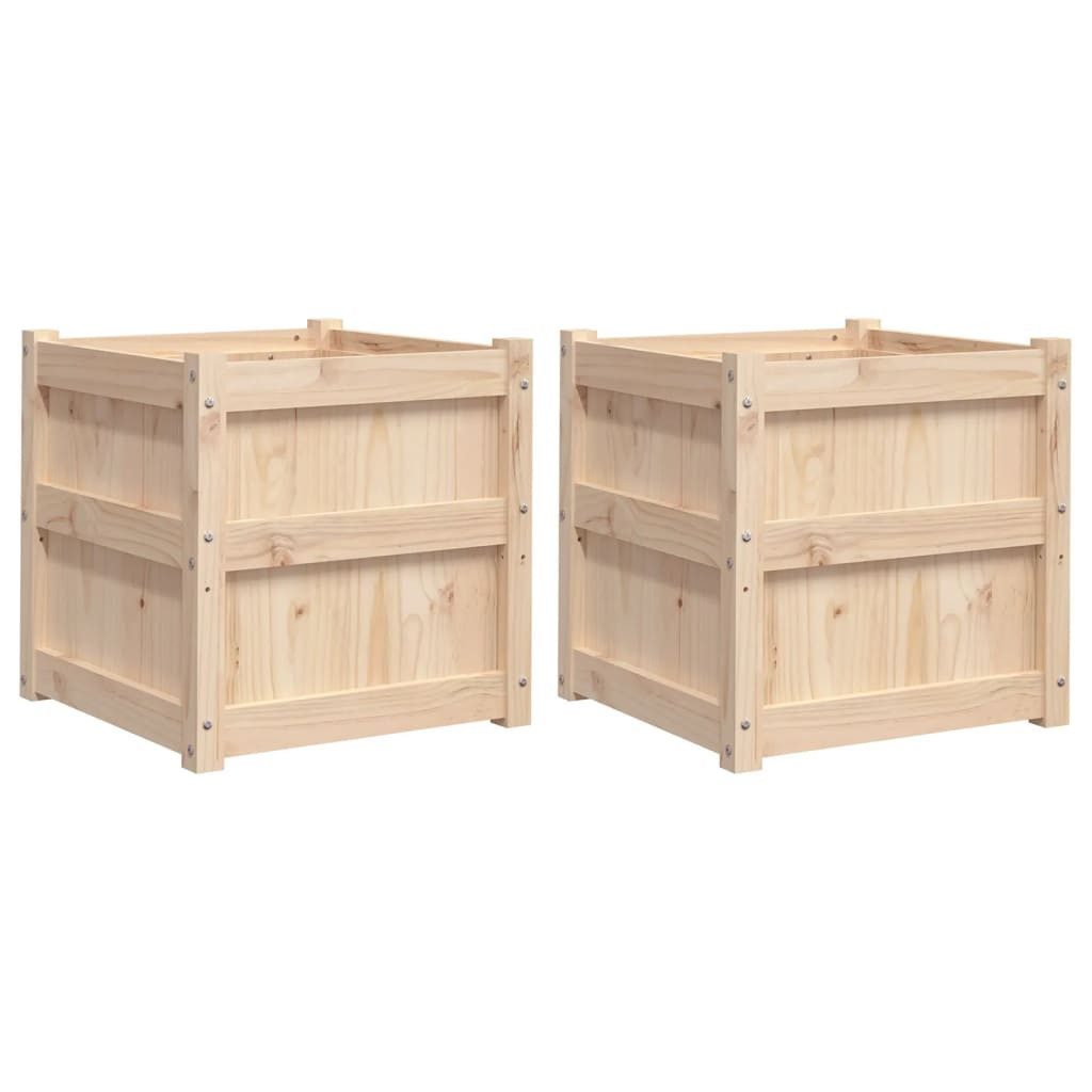 vidaXL Blumentopf Pflanzkübel 2 Stk. Massivholz günstig online kaufen
