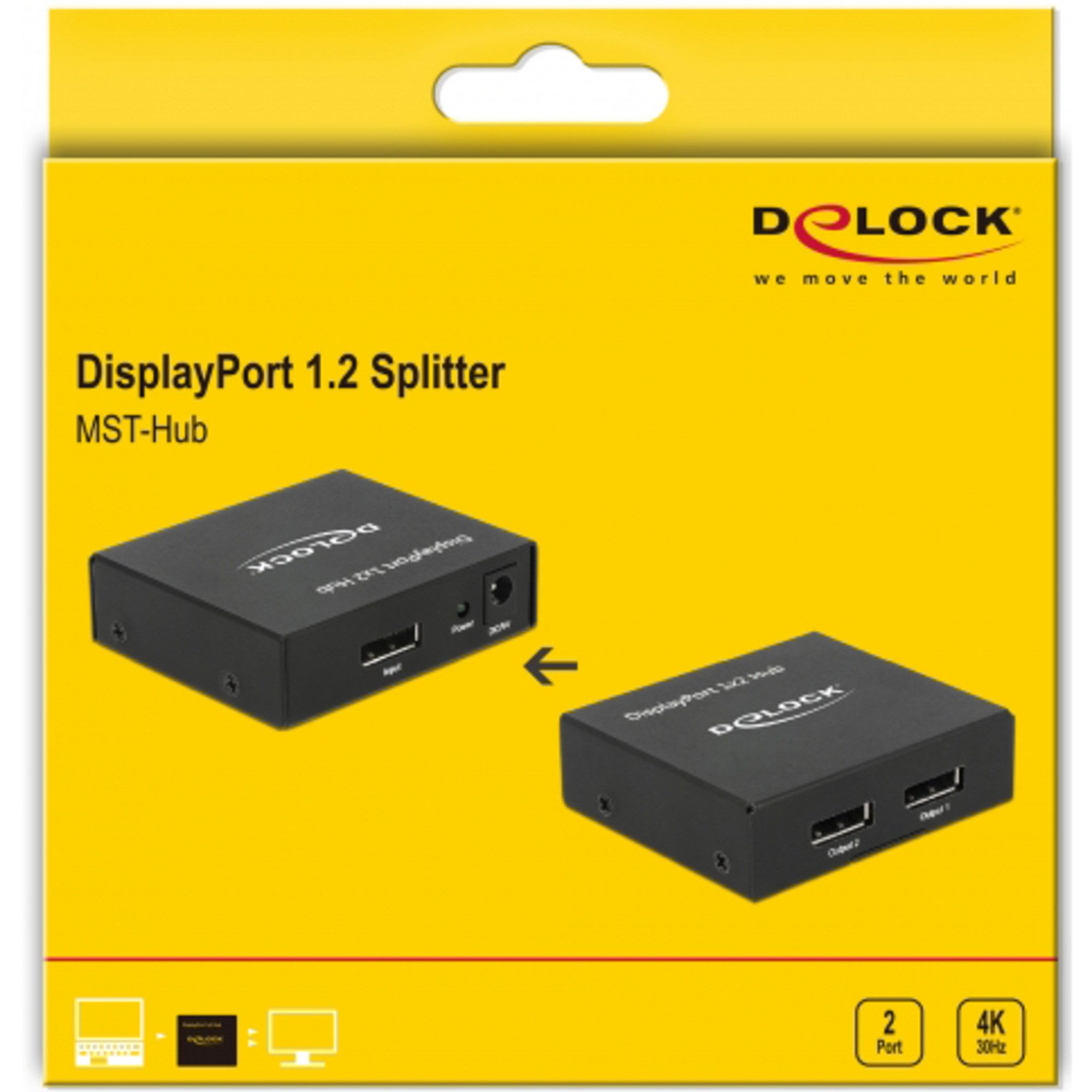 Delock DeLOCK DisplayPort Splitter 1.2 > 2x DisplayPort Adapter