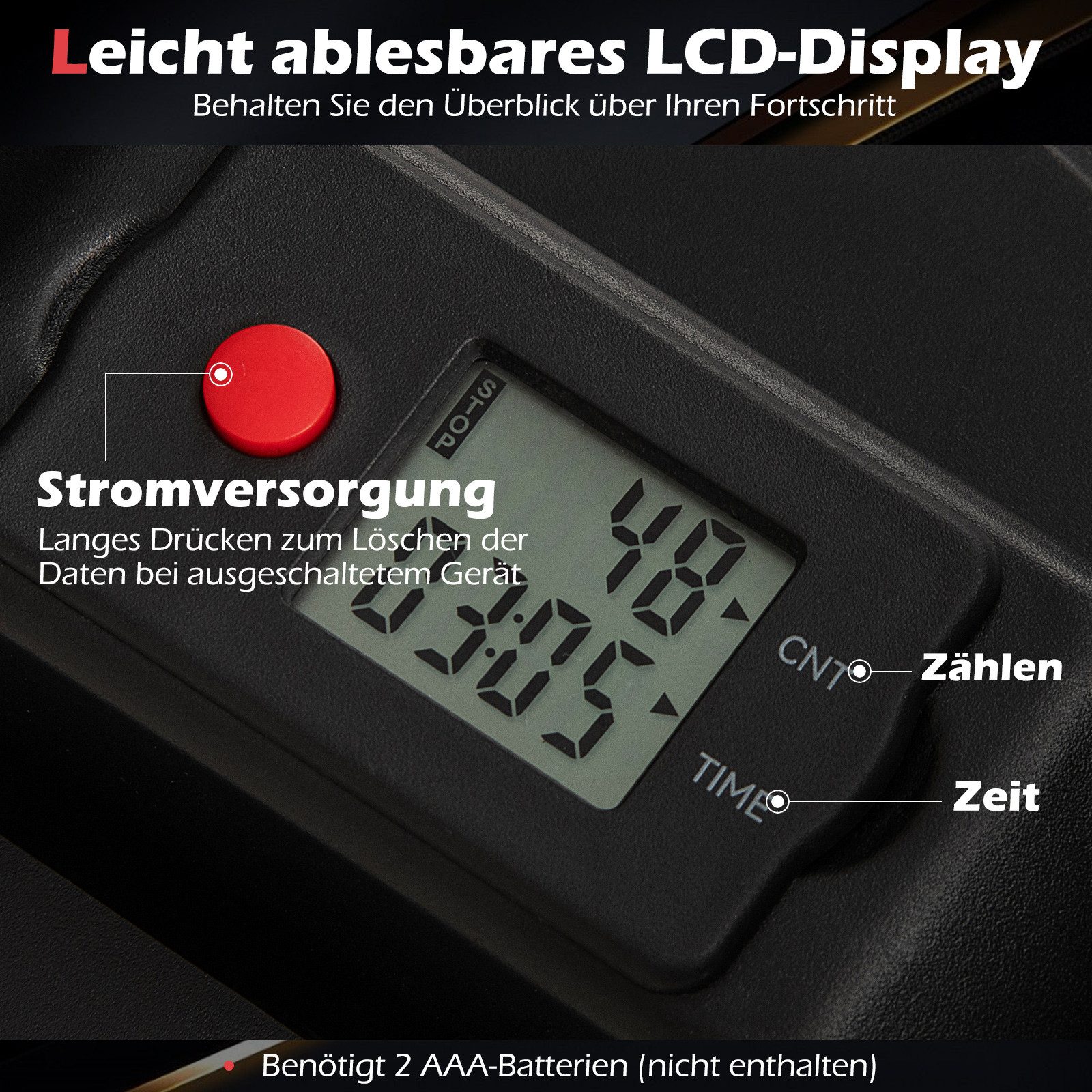 COSTWAY Stepper, Treppensteiger mit höhenverstellbarem Lenker, bis 136 kg