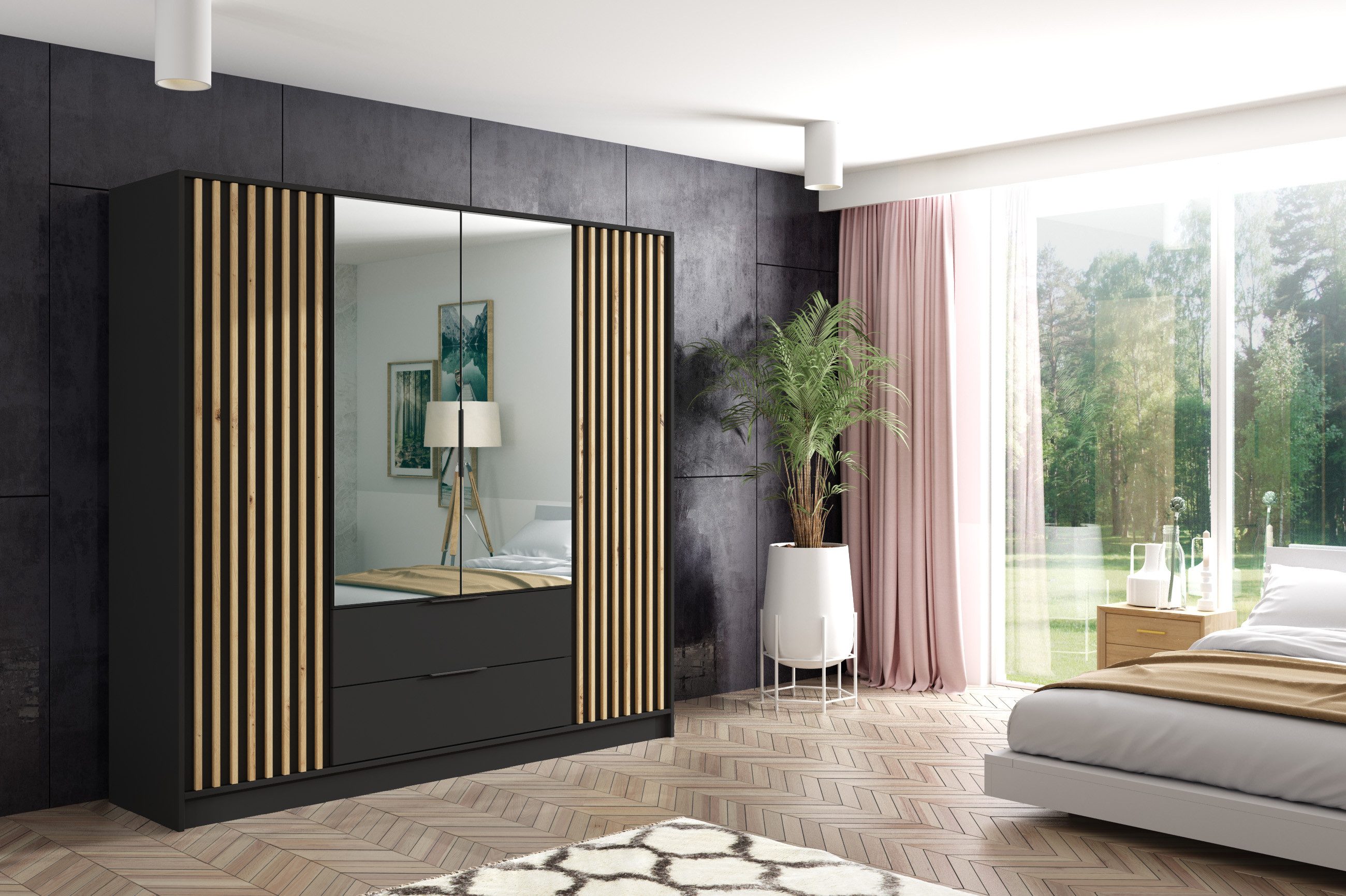 ALTDECOR Drehtürenschrank NERA (Kleiderschrank Garderobenschrank mit günstig online kaufen