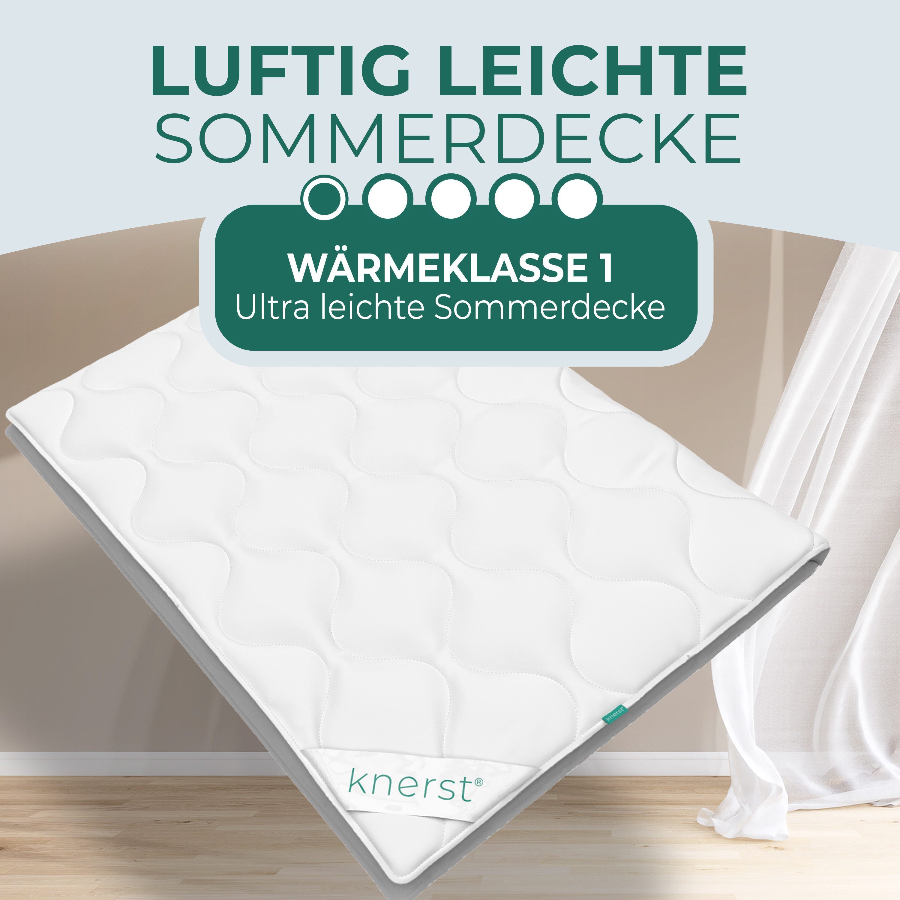 KNERST Microfaserbettdecke Allergiker Bettdecke Atmungsaktiv Klimafaser Steppdecke, Füllung: Klimafaser-Polyesterfüllung, Bezug: Polyester, Sommerdecke, 135x200 – Bild 2 von 5