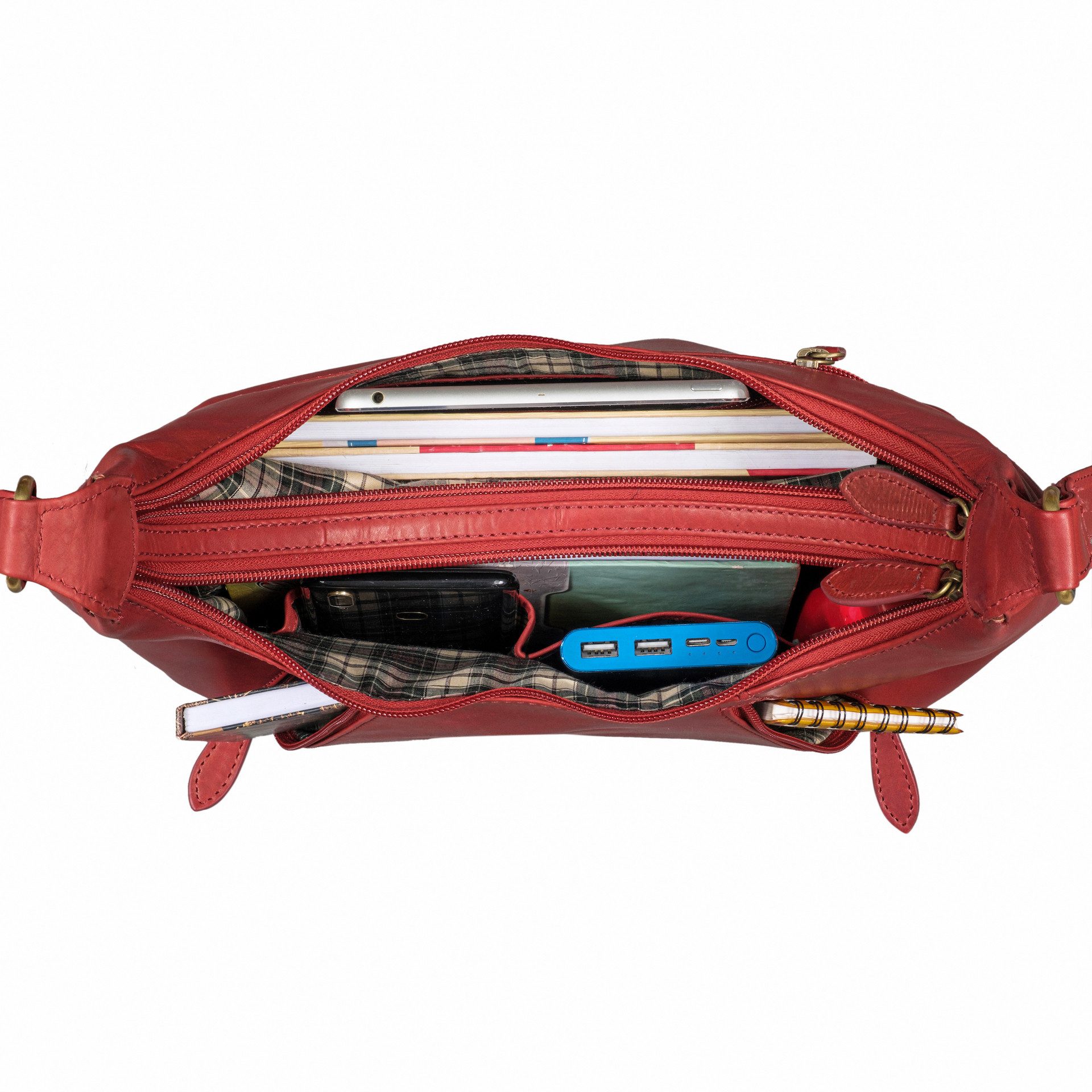 Benthill Umhängetasche Damen Echt Leder Handtasche Damentasche Umhängetasche Vintage Frauen, Reißverschlussfach – Bild 3 von 5