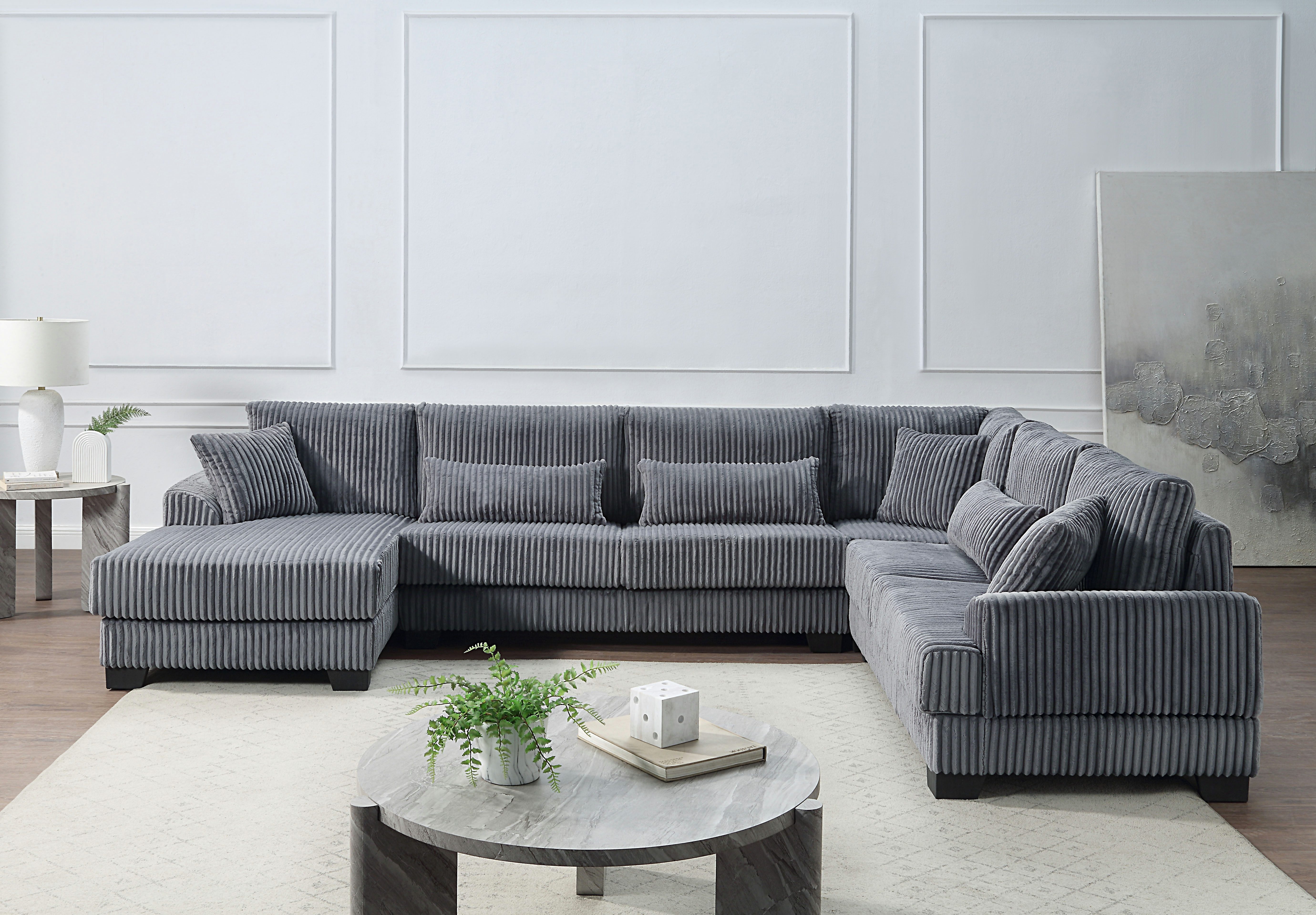 ATLANTIC home collection Wohnlandschaft, weicher XXL-Cordbezug, inklusive 6 günstig online kaufen
