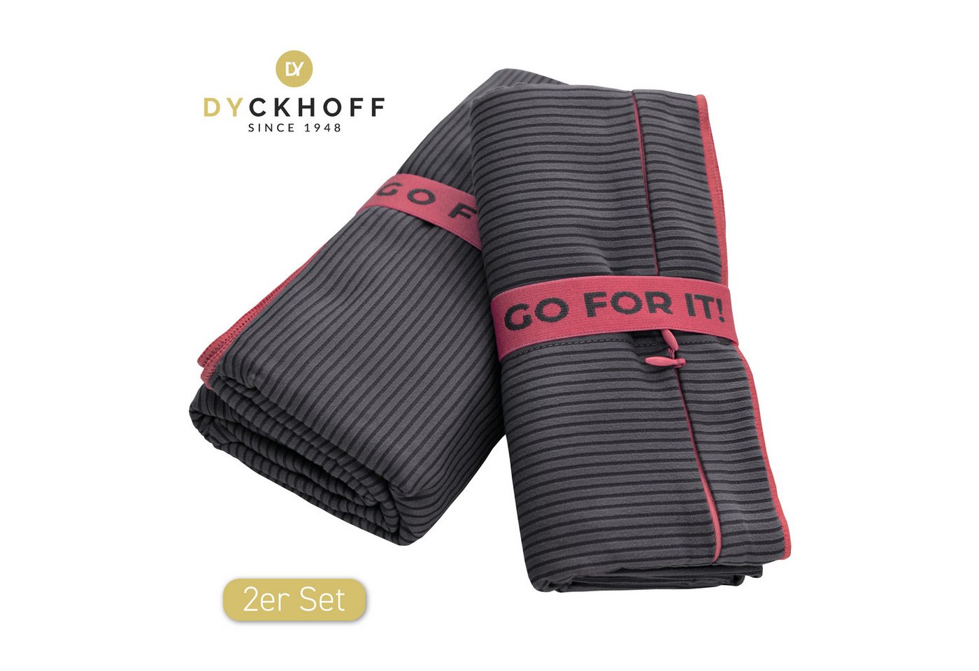 Dyckhoff Handtuch Mikrofaser Sporttuch Struktur, Microfaser (2-St), Mit Überstülpkapuze, Schnelltrocknend, Leicht, Reißverschlusstasche