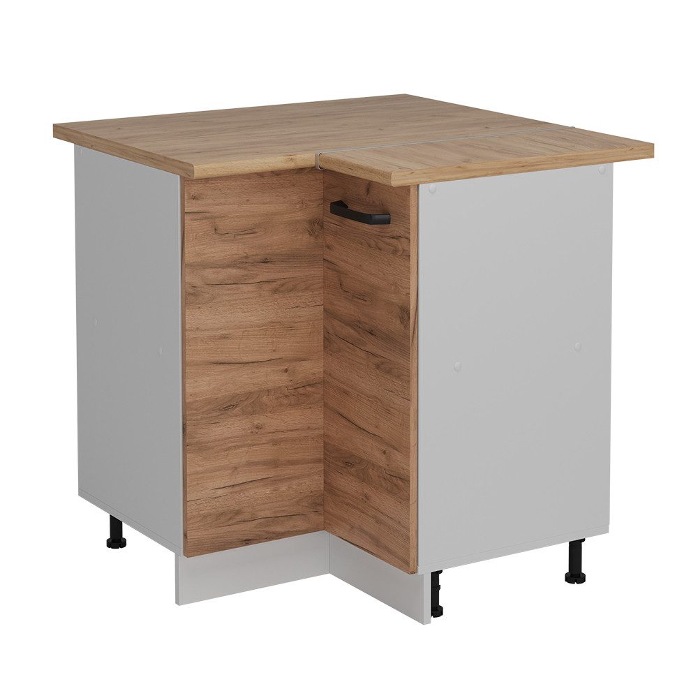 Vicco Eckunterschrank R-Line, Goldkraft Eiche/Weiß, 75.6 günstig online kaufen
