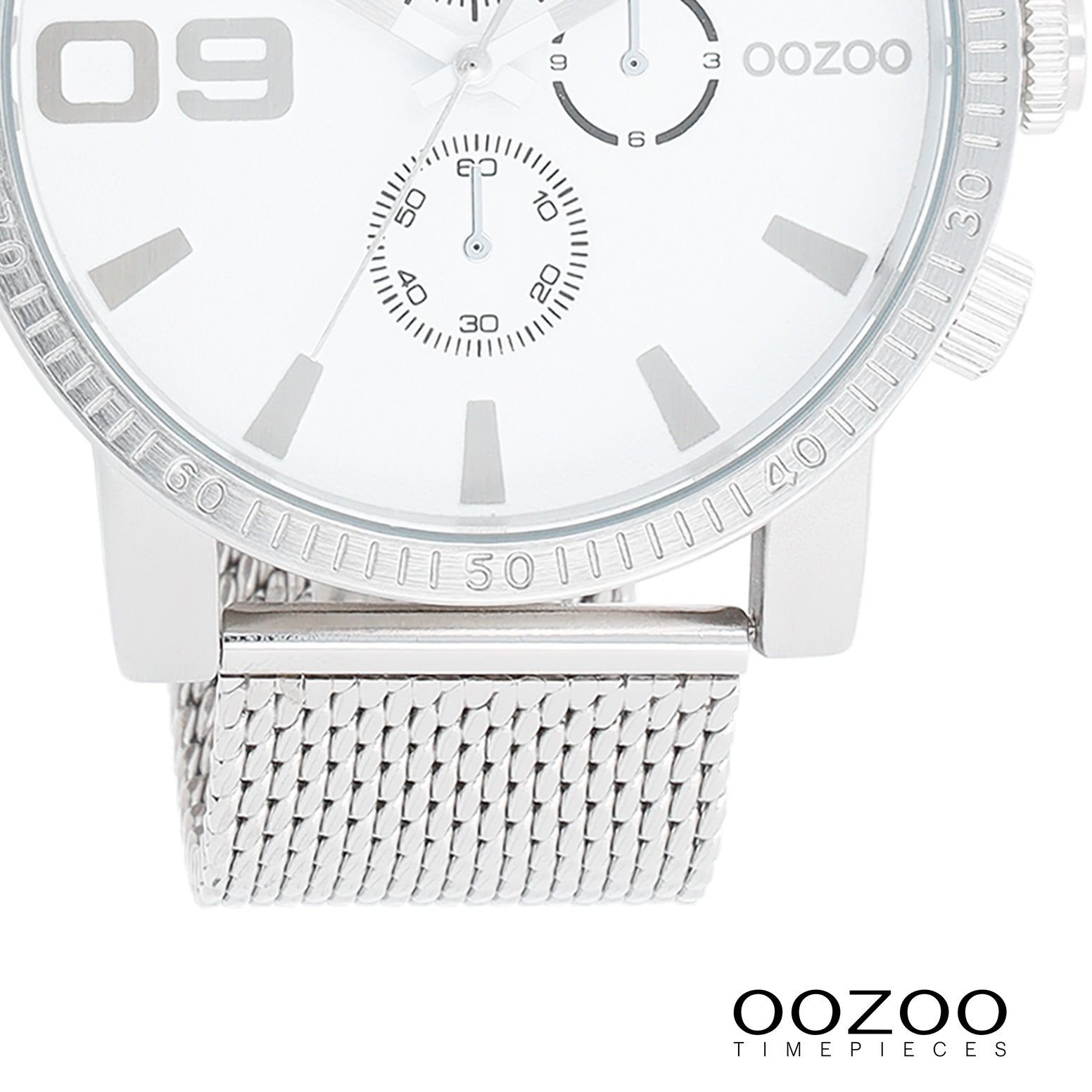 OOZOO Quarzuhr Oozoo Herren Armbanduhr Timepieces Analog, (Analoguhr), Herrenuhr rund, extra groß (ca. 48mm) Metallarmband, Fashion-Style