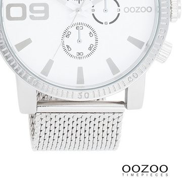 OOZOO Quarzuhr Oozoo Herren Armbanduhr Timepieces Analog, Herrenuhr rund, extra groß (ca. 48mm) Metallarmband, Fashion-Style