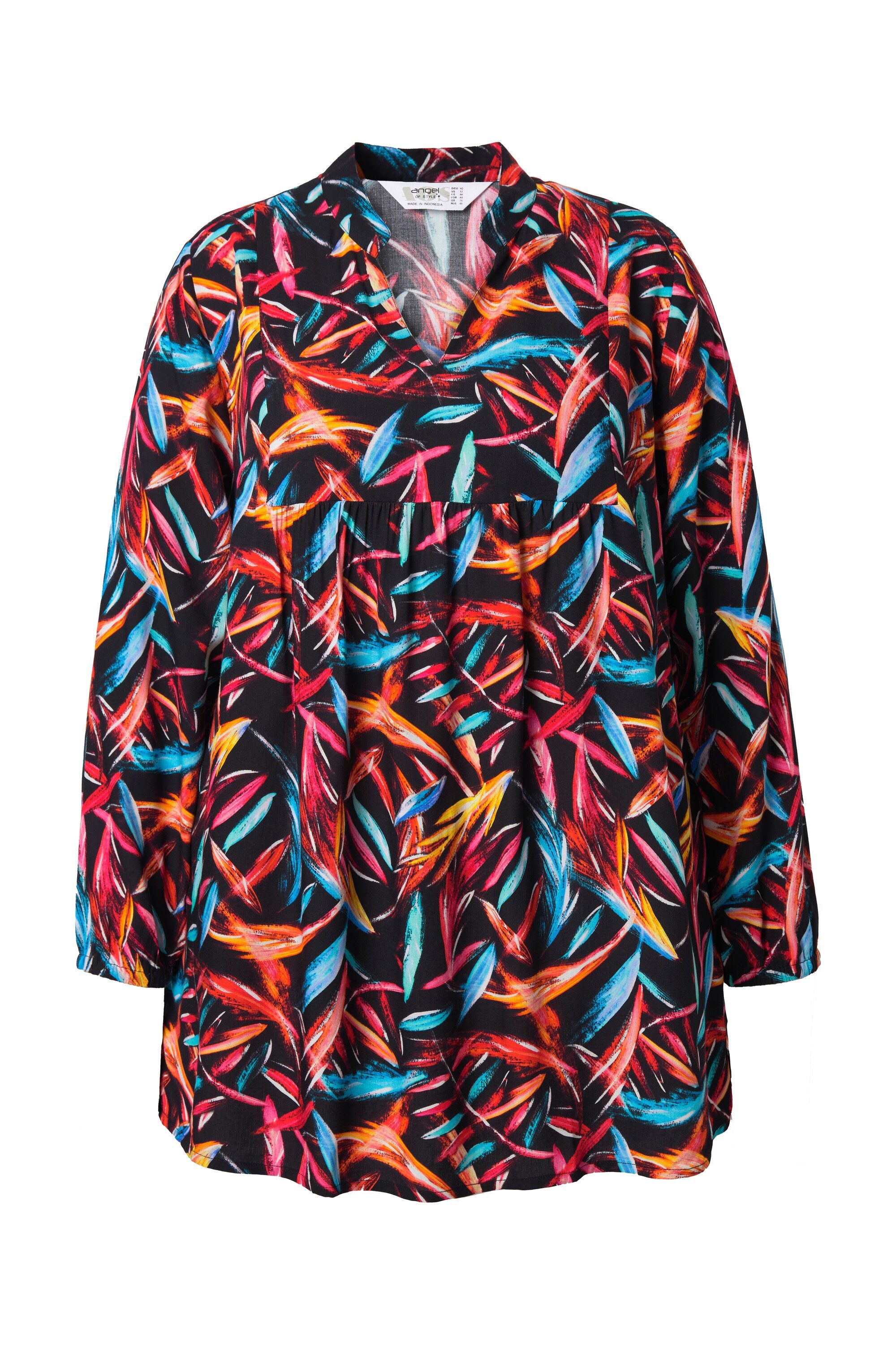 Angel of Style Tunika Tunika A-Linie Blätter-Muster günstig online kaufen