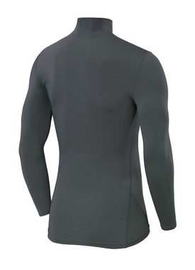 POWERLAYER Langarmshirt Herren Kompressionsshirt mit Langarm und Mock Neck - Dunkelgrün (1-tlg)