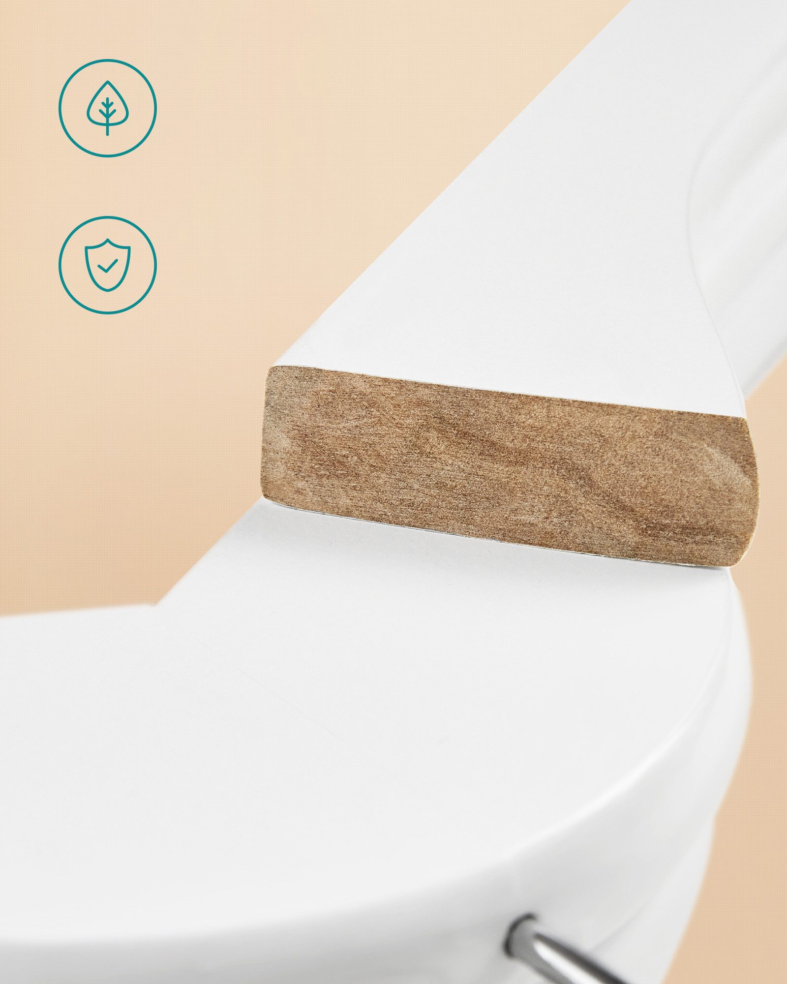 SONGMICS Kleiderbügel Holz, Bügel aus Massivholz, 360° drehbarer Haken, für Anzüge, Hemden, (20-tlg), Einkerbungen im Schulterbereich, rutschfester Hosensteg