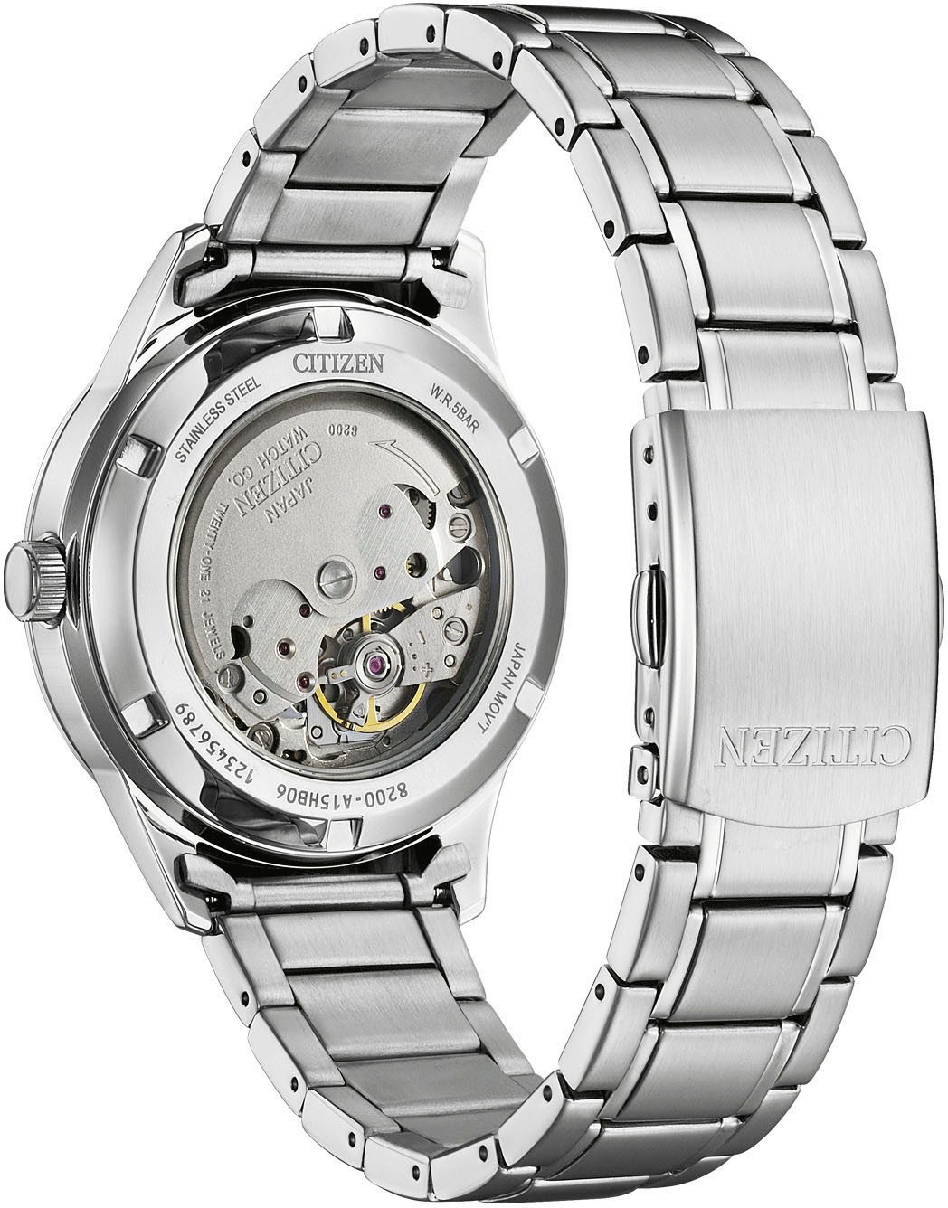 Citizen Automatikuhr NY4058-79XC NY4058-79LC, Armbanduhr, Herrenuhr, Mechanische Uhr, Edelstahlarmband, analog, Tag