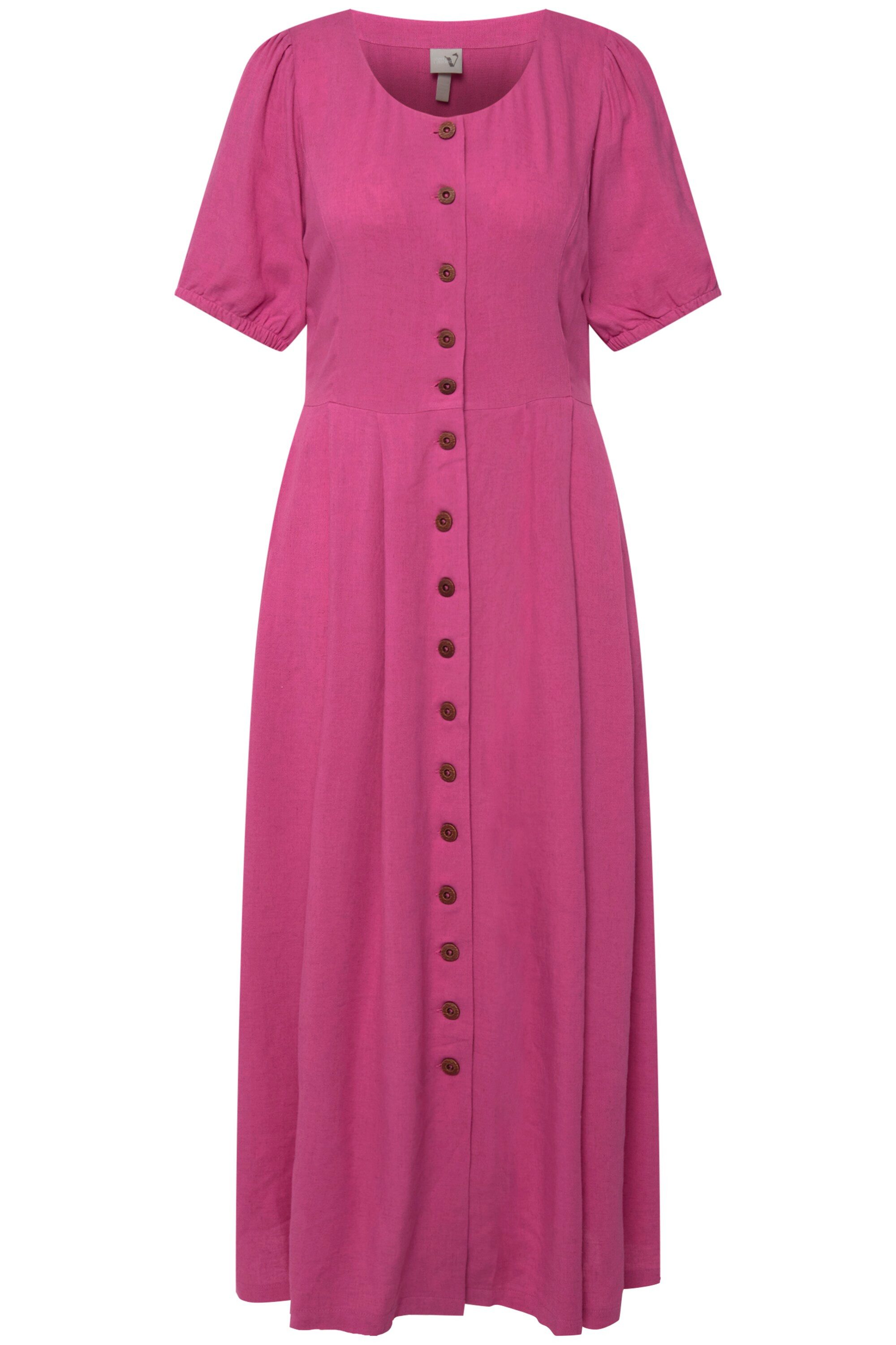 Ulla Popken Dirndl Landhauskleid Leinenmix Rundhals günstig online kaufen