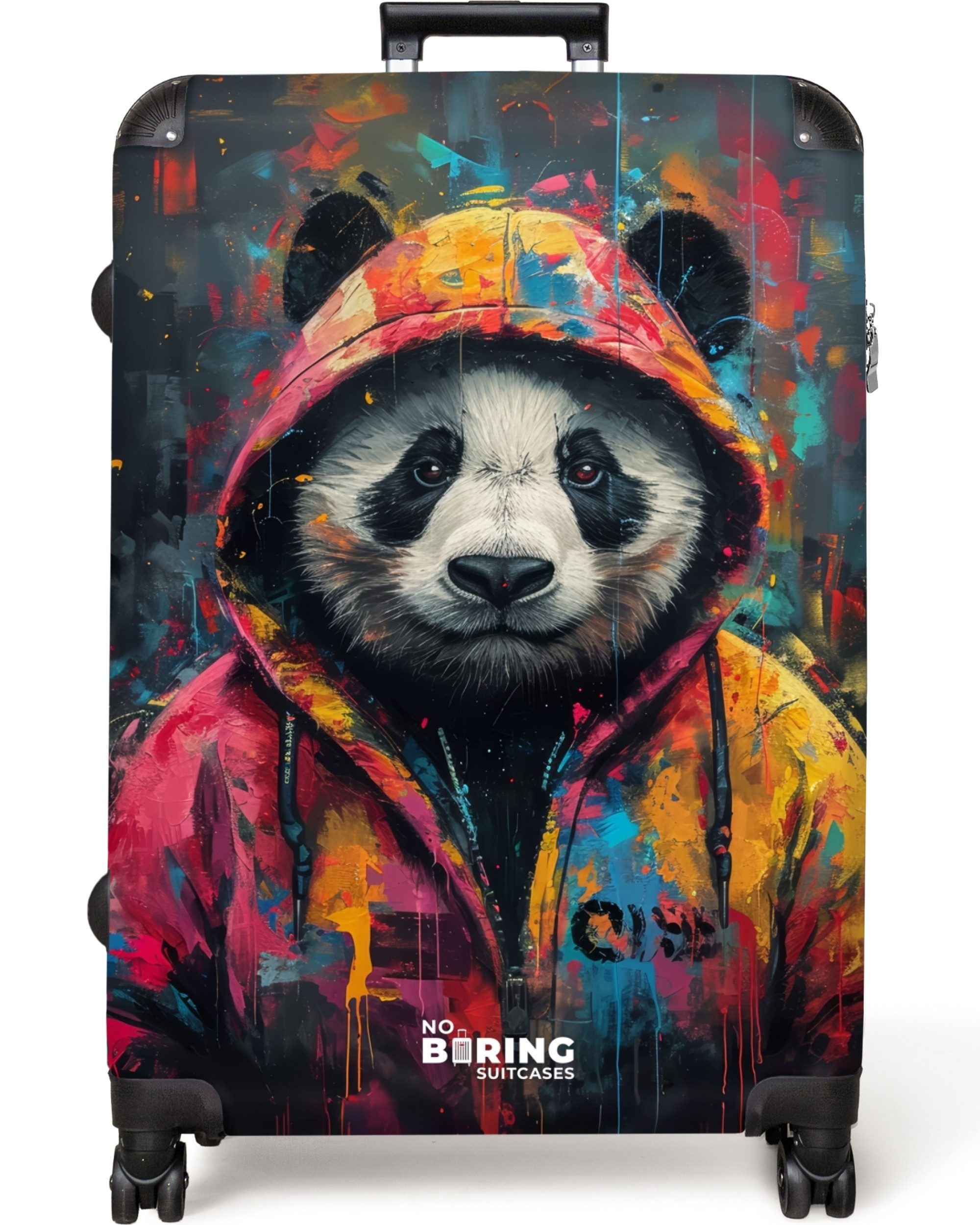 NoBoringSuitcases.com© Hartschalen-Trolley Panda mit buntem Fell günstig online kaufen