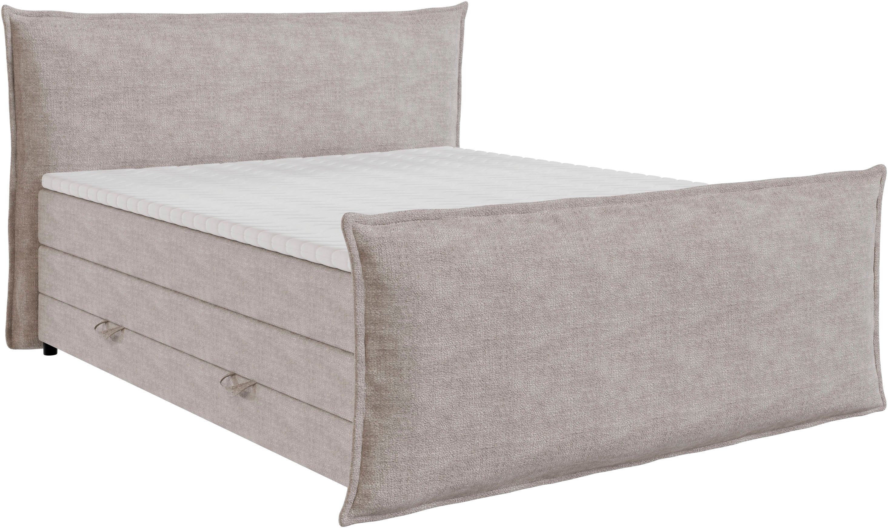 FORTE Boxspringbett Harmonie inkl. Bettkasten und Topper, Kopf- und Fußteil in Kissenoptik, in den Breiten 140cm, 160cm und 180cm erhältlich – Bild 3 von 5