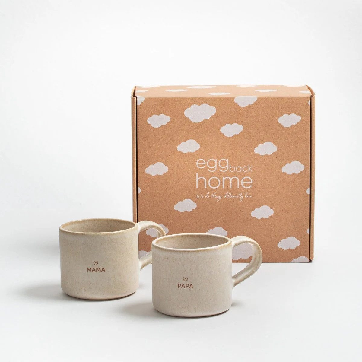 egg back home Tasse Mama & Papa Collection Tasse Tassen 2er Set Geschenk Sandsturm
