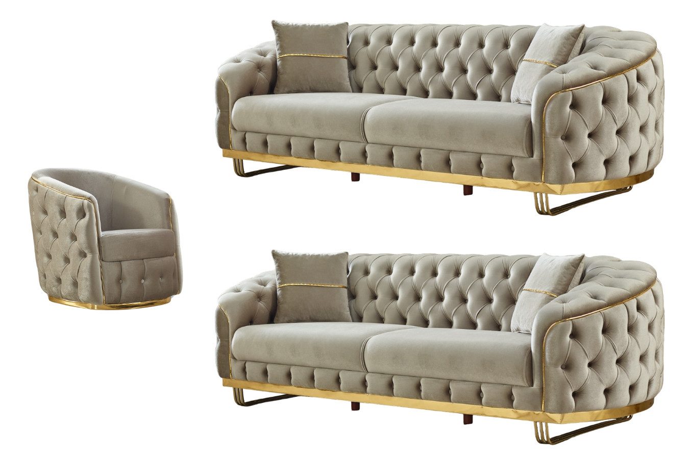 Villa Möbel Polstergarnitur Bellezza, (Set, 3-tlg), günstig online kaufen