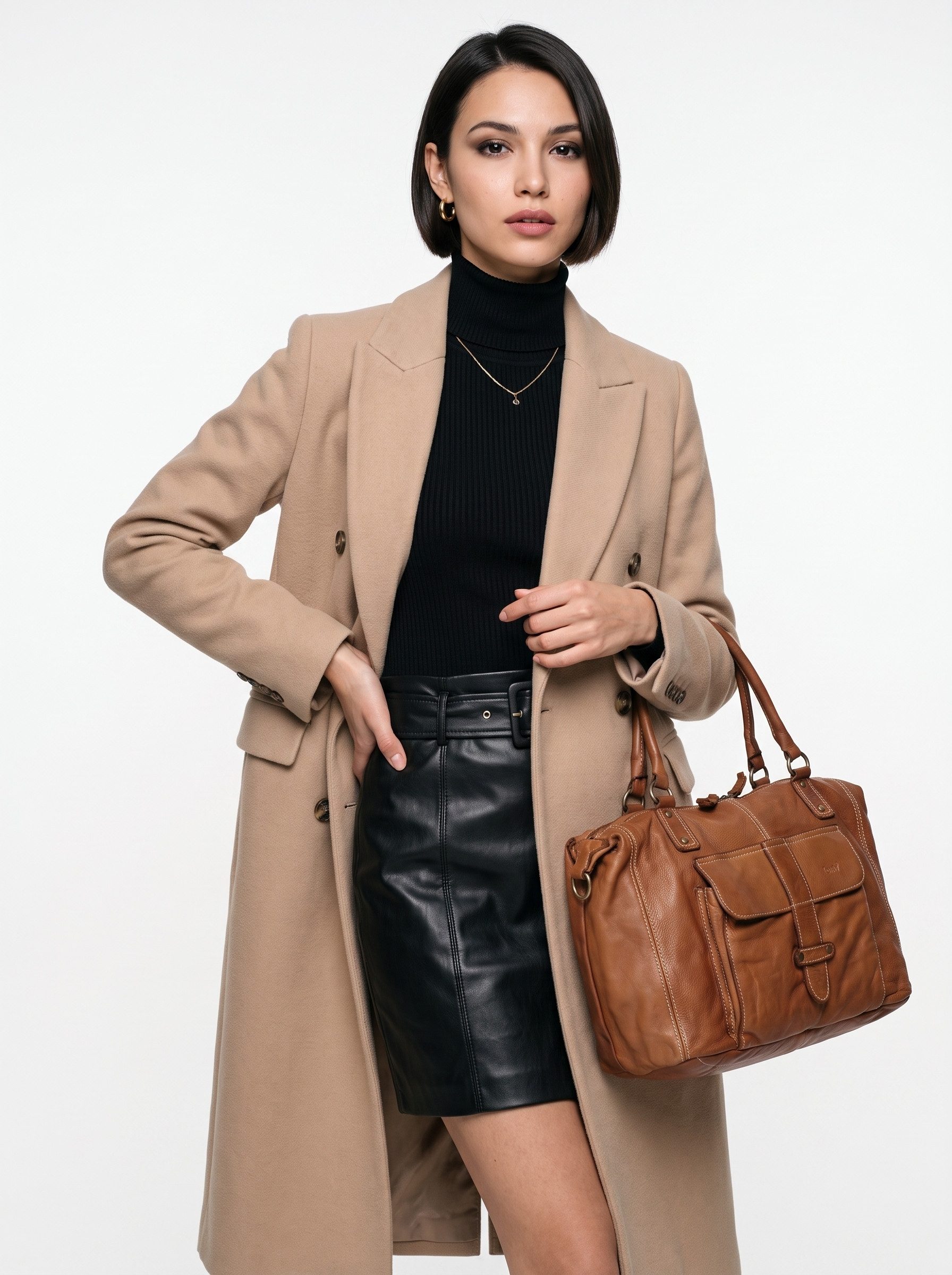 forty° Shopper, echt Leder, Made in Italy