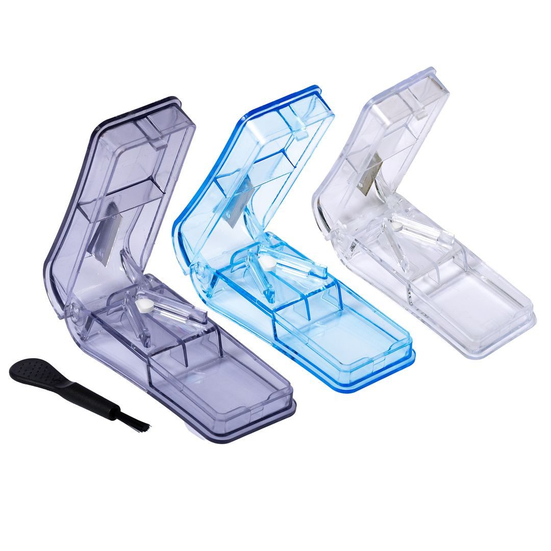 laro Pillendose Premium Tablettenteiler mit Bürste – 3 Stück (3 St)