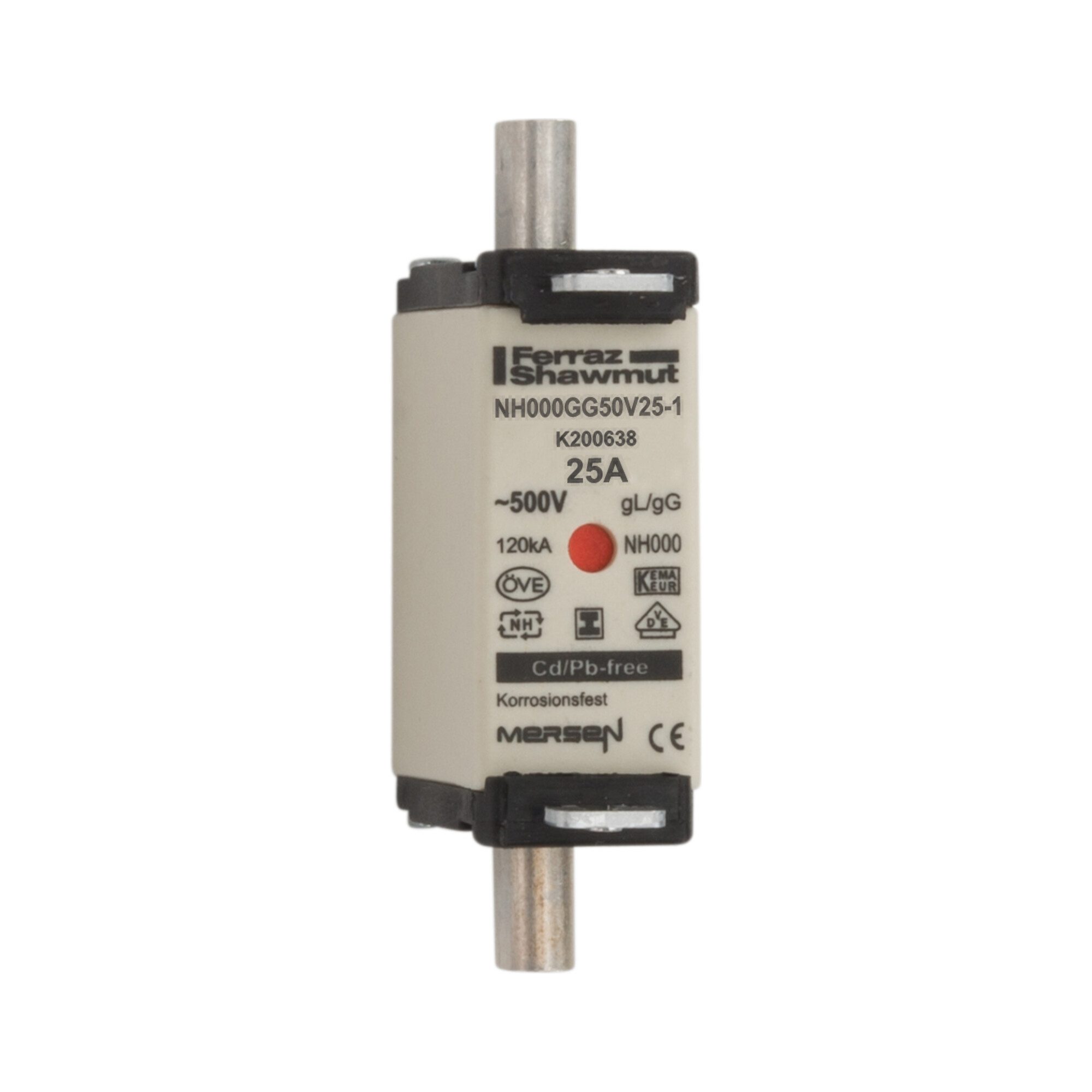 MERSEN Schalter Mersen NH-Sicherungseinsatz SG Gr.000 gG 25A/500VKM NH000GG50V25-1