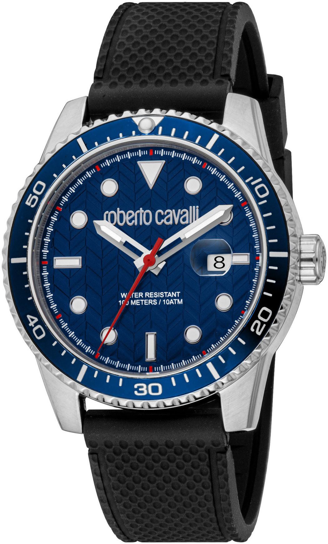 roberto cavalli Quarzuhr Uomo Trend II RC5G084P1015, Armbanduhr, Herrenuhr, Silikonarmband, analog, Tag