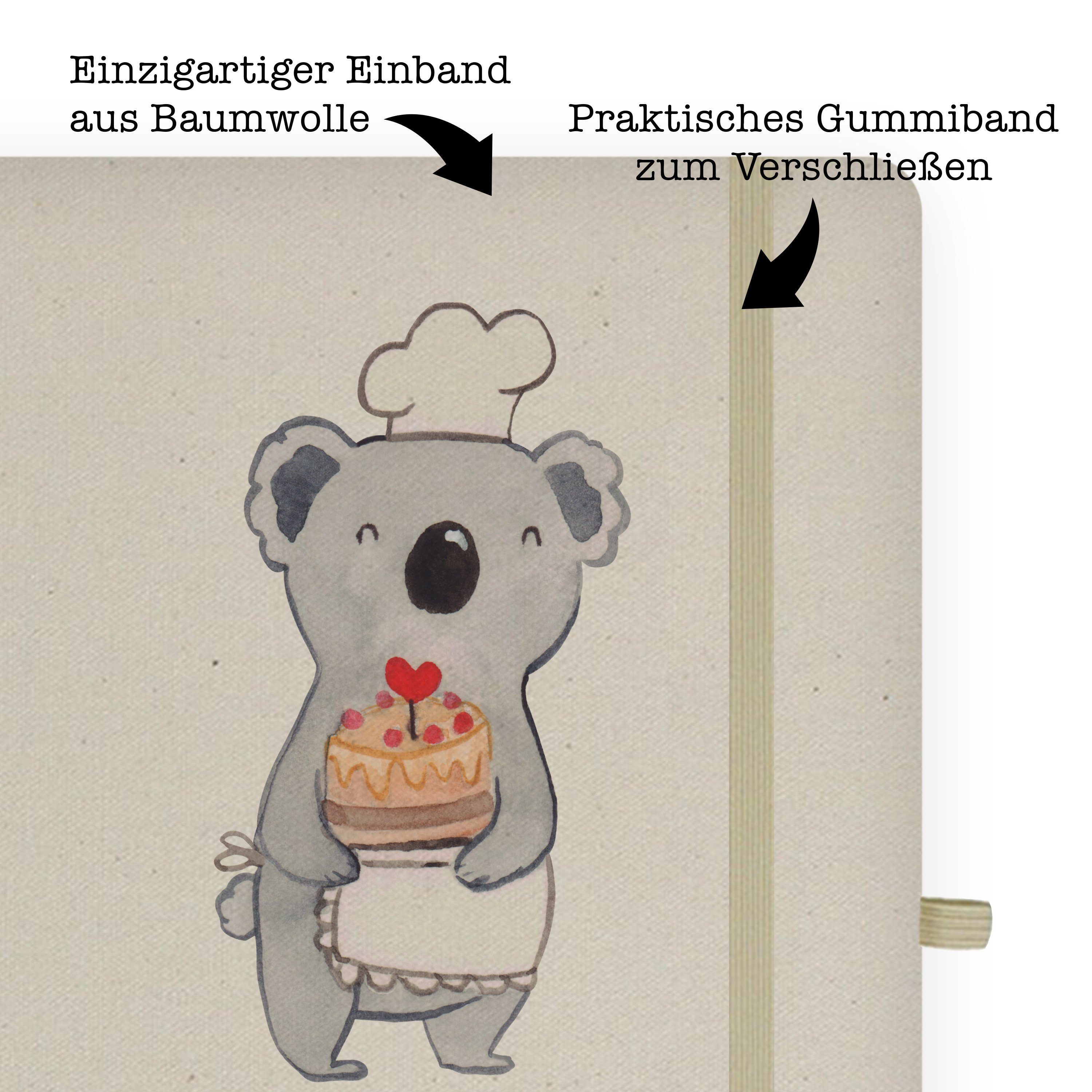 Geschenk, Panda Konditor Mr. Bäcker Transparent & Mrs. - Mrs. Kuchen, & Patissier, Mr. Panda mit Notizbuch - Herz