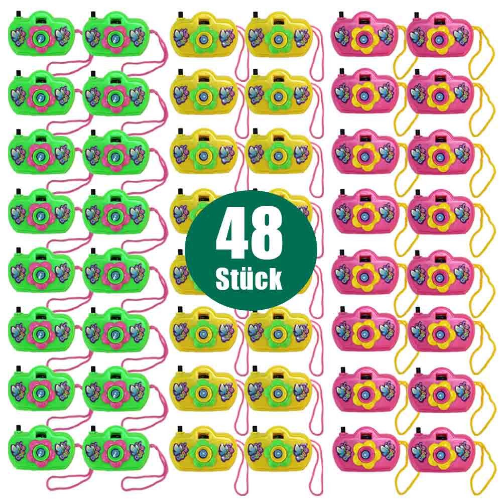 B&G INTERNATIONAL Spielzeug-Kamera 48 Stück Spielzeug Mini Kamera wechselnde Bilder - ca. 7 cm, (48-tlg)