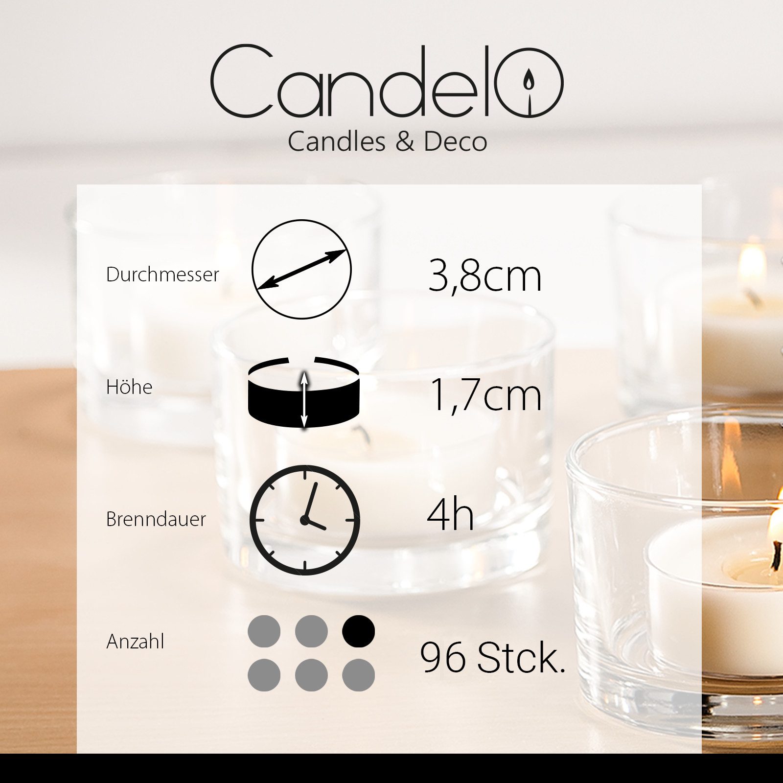 Candelo Teelicht 96er Set Duftteelichter Black günstig online kaufen