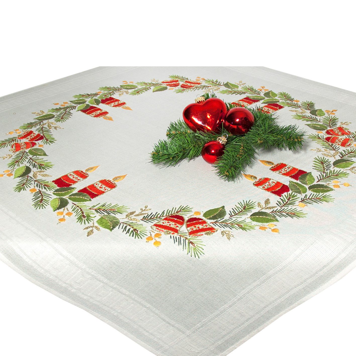 Delindo Lifestyle Kreativset Handarbeits-Stickpackung - Sticken im Spannstich - Weihnachts-Motive, Sticktechnik: Spannstich