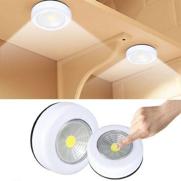 oyajia LED Nachtlicht 2/4 Set LED Nachtlichter Touch Klebe Leuchten mit AN/AUS,Selbstklebend, LED fest integriert, Kaltweiß, Unterbauleuchte Küche COB Lampe Nachtlicht, für Küche Treppe Schrank
