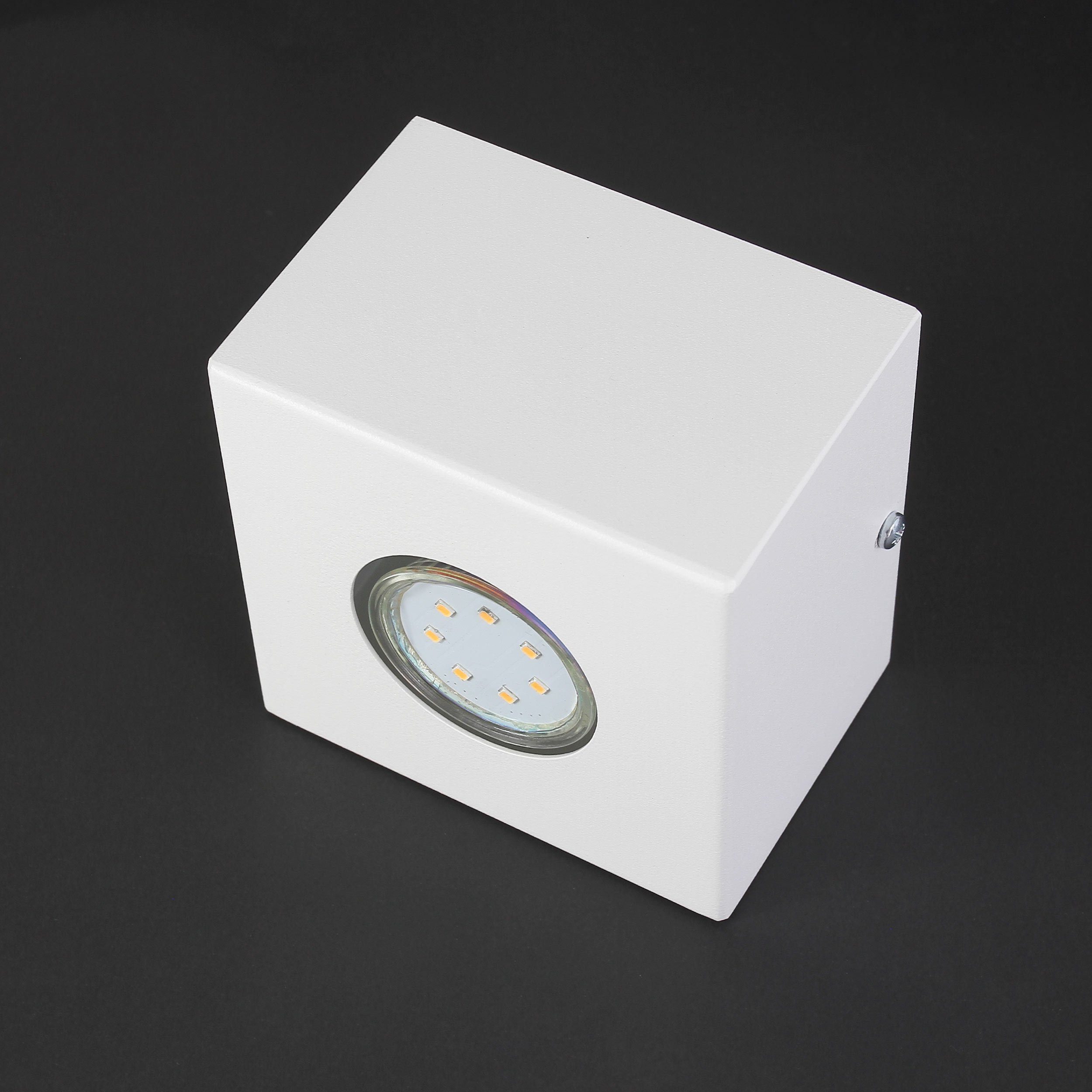 Leuchtmittel, GU10 Deckenleuchte ohne Deckenspot eckig Weiß NET, Metall Licht-Erlebnisse