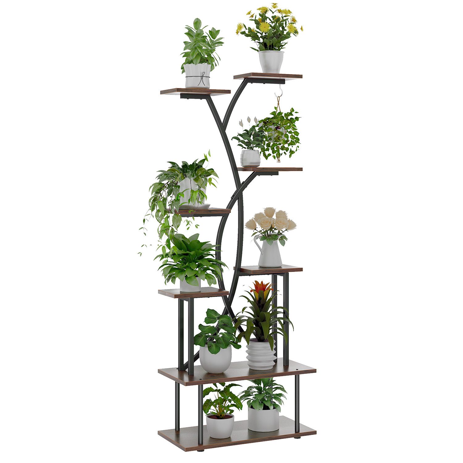 Blumenständer stabil & platzsparend für Innen,Tragfähigkeit 45 kg pro Ebene