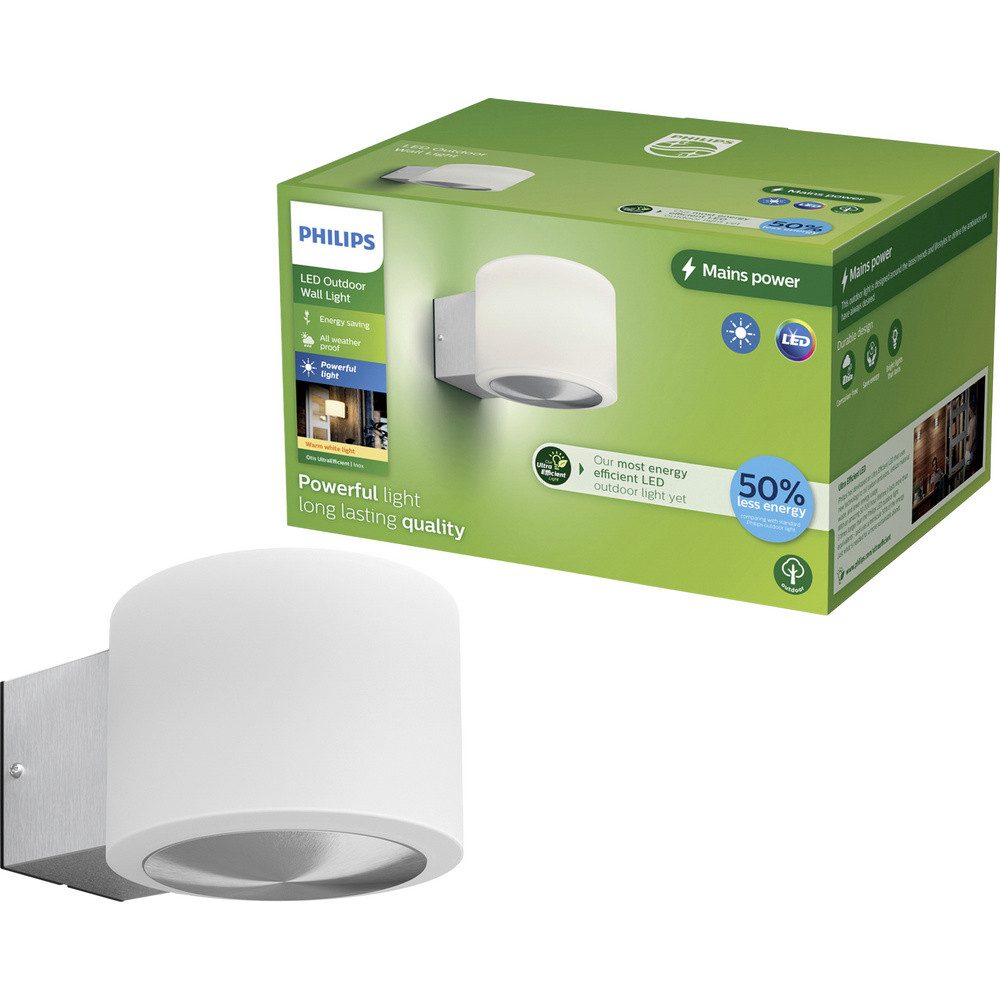 Philips Außen-Wandleuchte Philips LED Otis 929004141001 LED-Außenwandleuchte LED 4.3 W Edelsta