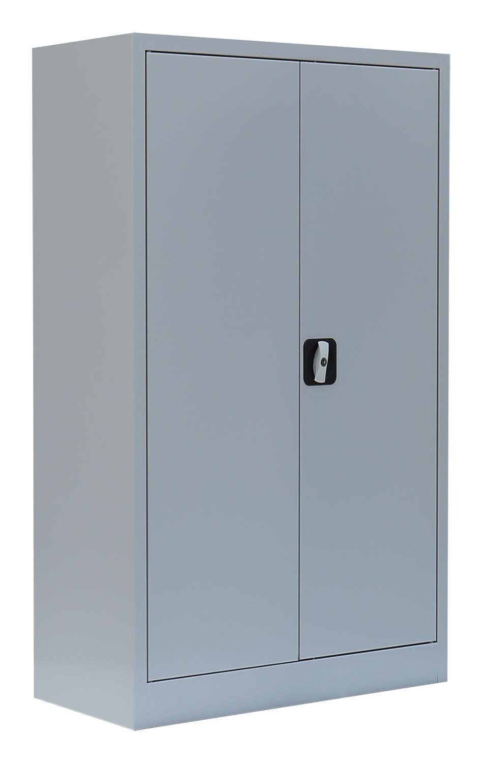 Steelboxx Mehrzweckschrank Aktenschrank | 120x80x38cm abschließbar Lichtgrau (1-St) Metallschrank notwendig Anthrazit montiert, Komplett keine Büroschrank Montage