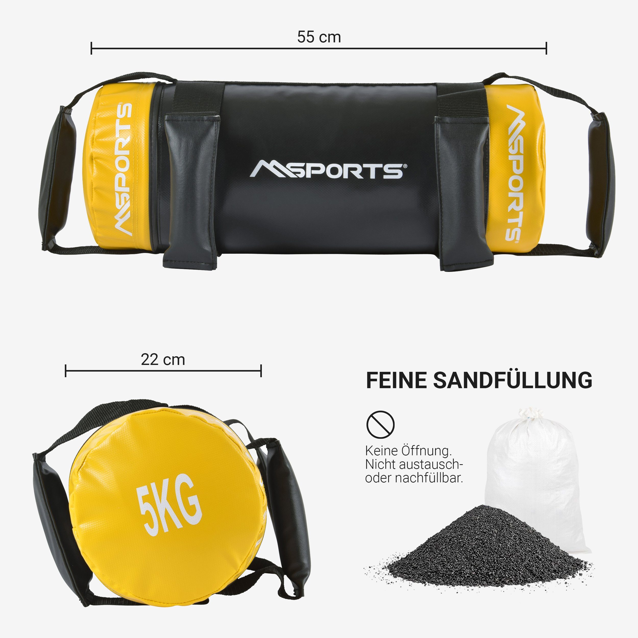 MSports® Gewichtssack Power Bag 5-30 kg Fitness Bag - Sandsack für Fitness Gewichtssack