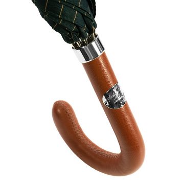 Francesco Maglia Stockregenschirm, Luxus-Regenschirm, dunkelgrün-gestreift, Handmade in Italy