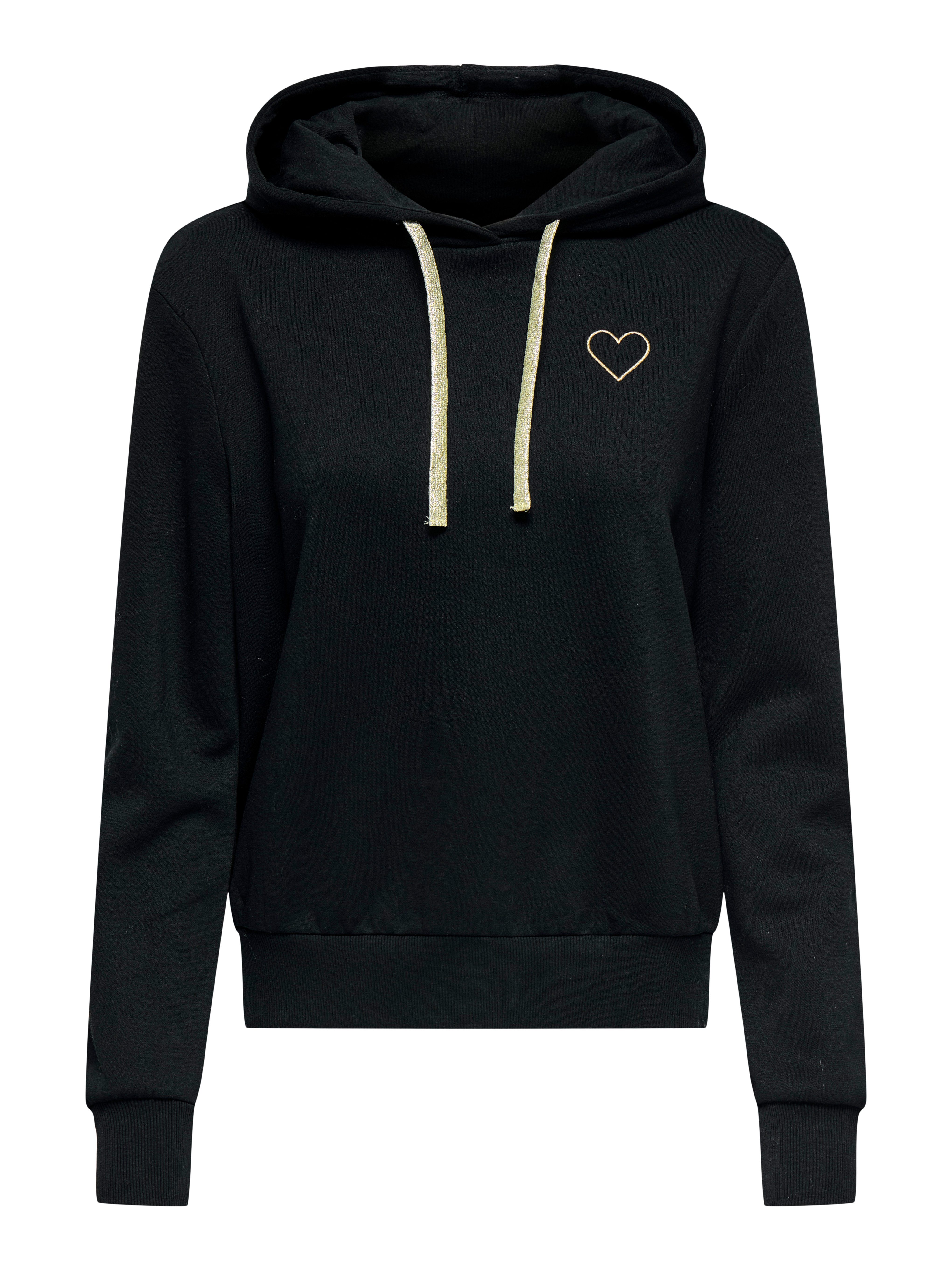 Black Detail:Gold strings + heart emb