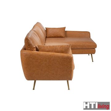 HTI-Living Ecksofa Ecksofa Antonius Kunstleder Braun rechts, Stück 1 Teile, Polsterecke mit Kissen