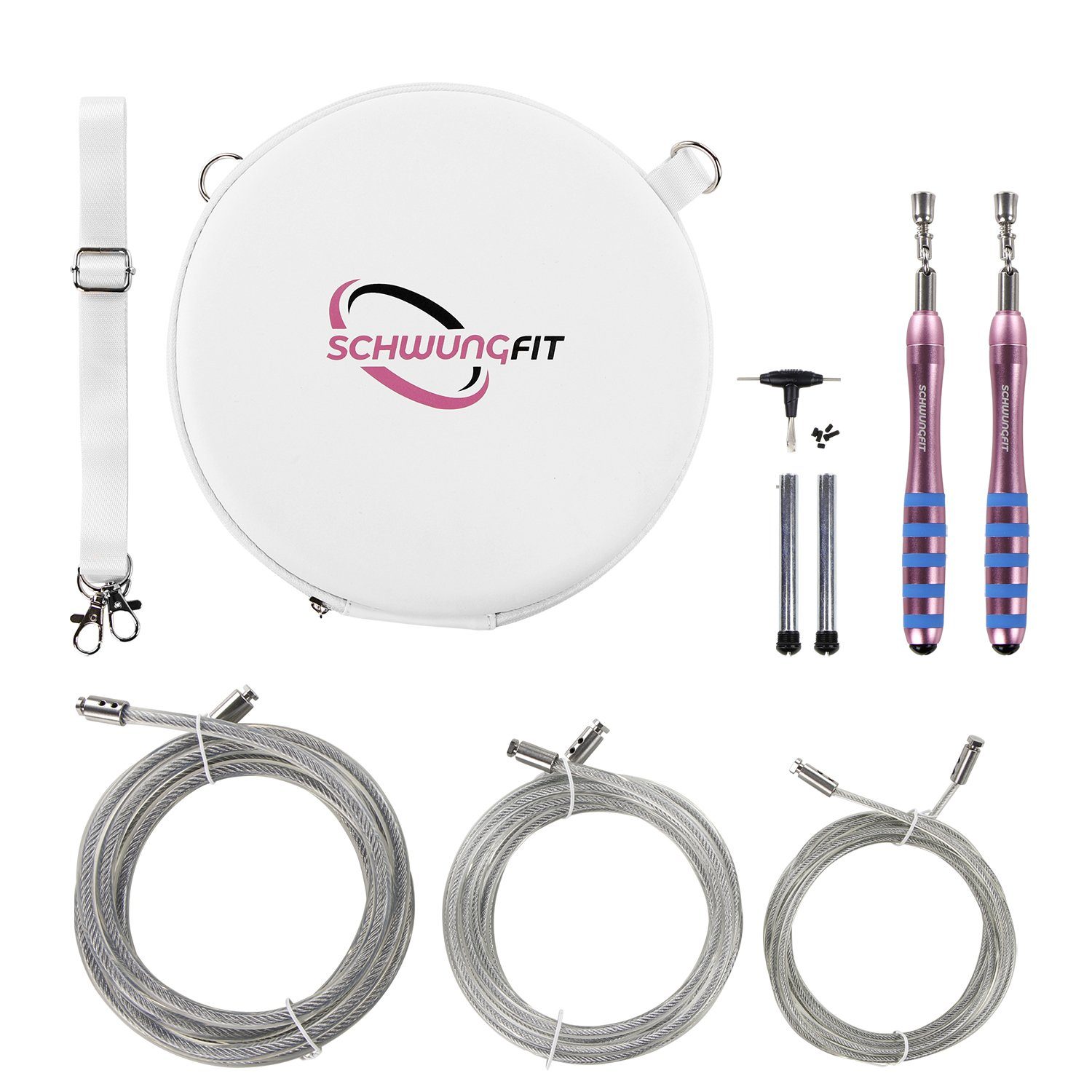 Schwungfit Springseil 3 Seile, 3 Schwierigkeitsgrade und Umhängetasche