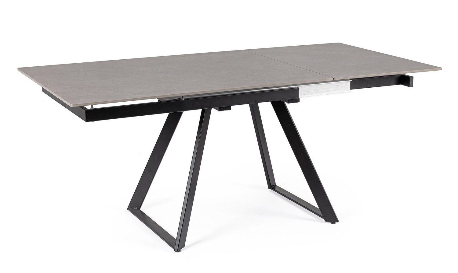 Natur24 Esstisch Reeta Tisch 120-180 x 90 x 76 cm Stahl Schwarz Grau