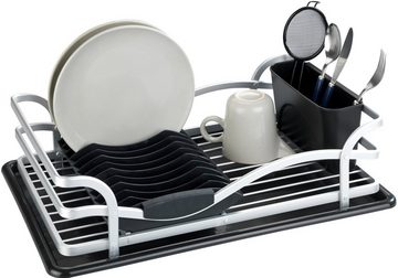 WENKO Geschirrständer, Aluminium/Kunststoff, mit abnehmbaren Besteckkorb