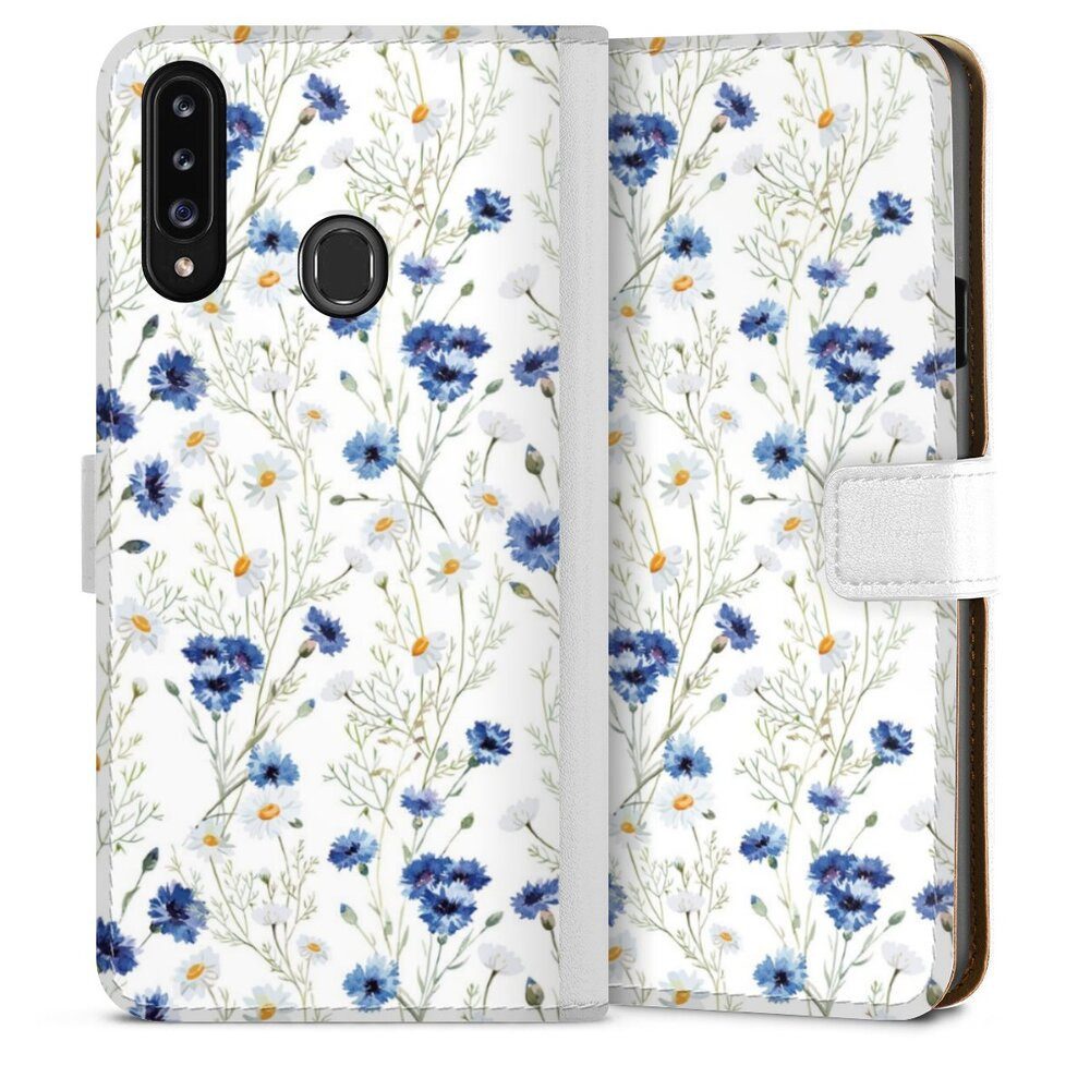 DeinDesign Handyhülle Muster Blume Blumen Flower Pattern 6, Samsung Galaxy A20s Hülle Handy Flip Case Wallet Cover