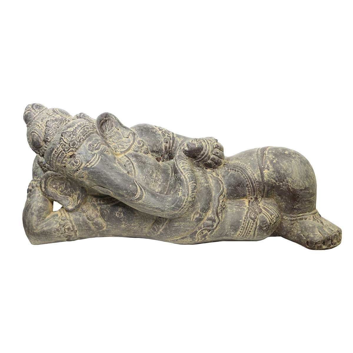 Oriental Galerie Dekofigur Ganesha Steinfigur liegend 50 cm (1 St), traditionelle Herstellung in Handarbeit im Ursprungsland