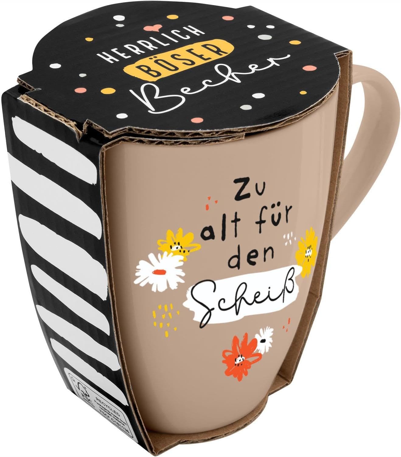 Sheepworld Tasse Sheepworld Becher mit Motiv, Serie "Böse Becher", Schwarzer Humor, New Bone China Porzellan