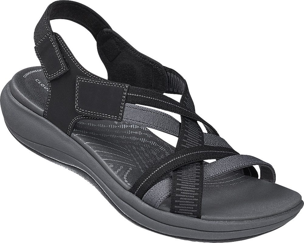 Clarks Sandale mit verstellbarem Klettverschluss und elastischen Riemchen günstig online kaufen