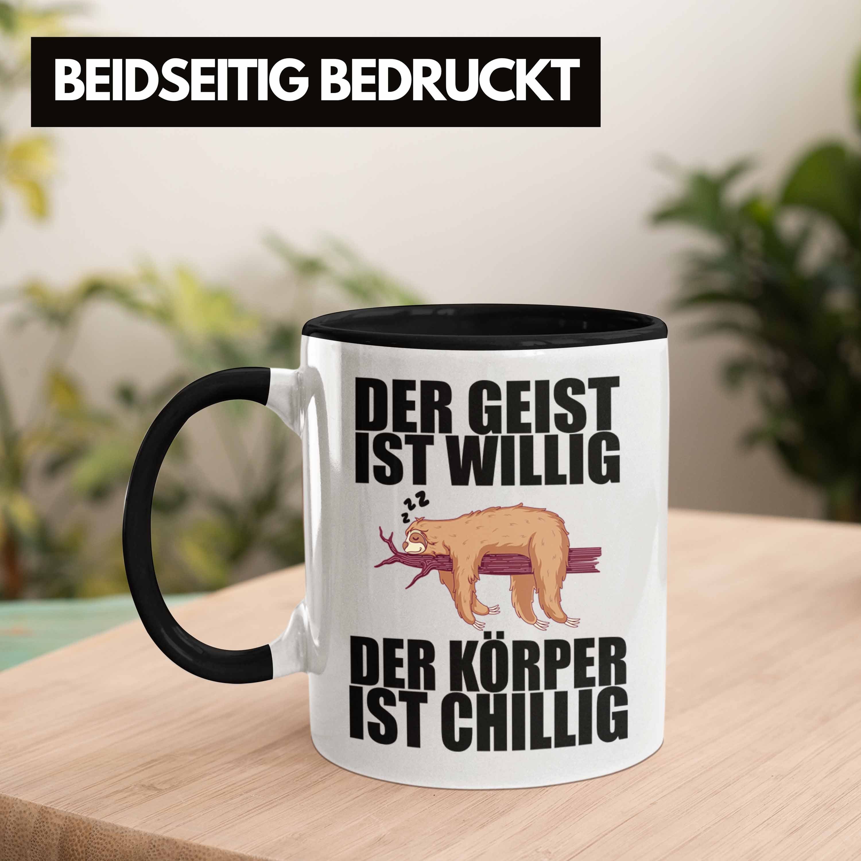 Arbeitskollege - Trendation Faultier Lustige mit Mitarbeiter Spruch Schwarz Tasse Büro Geschenk Tasse Trendation